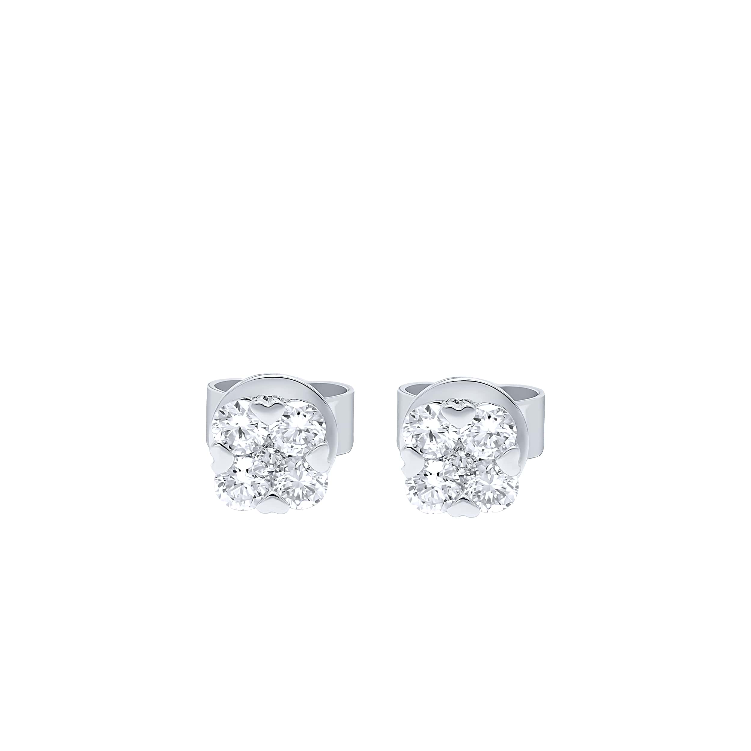 Understated 18K Diamond Earring "Classic" in White Gold