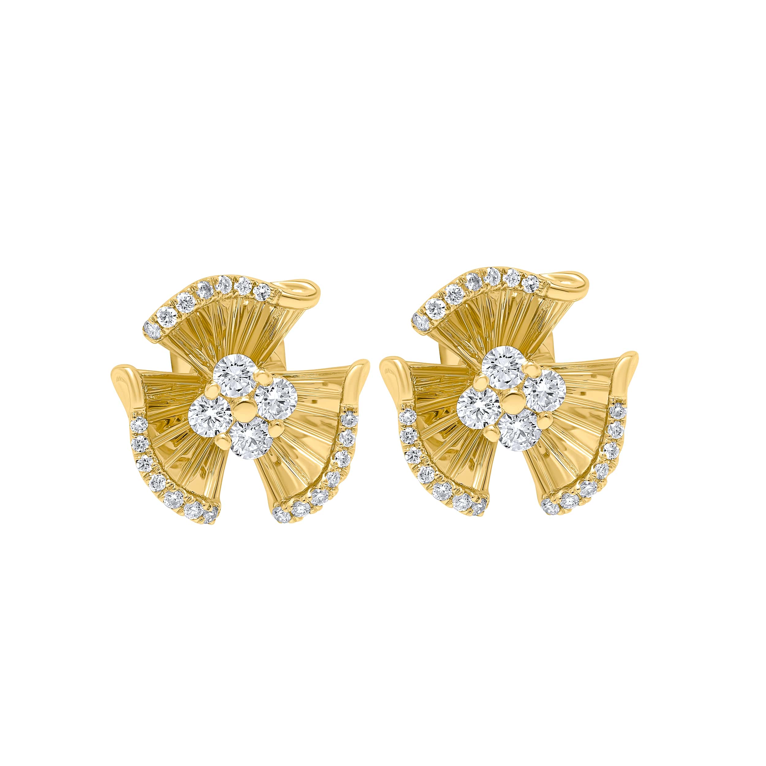 Regal 18K Diamond Earring "Dolce Mondo" in Luxurious Yellow Gold