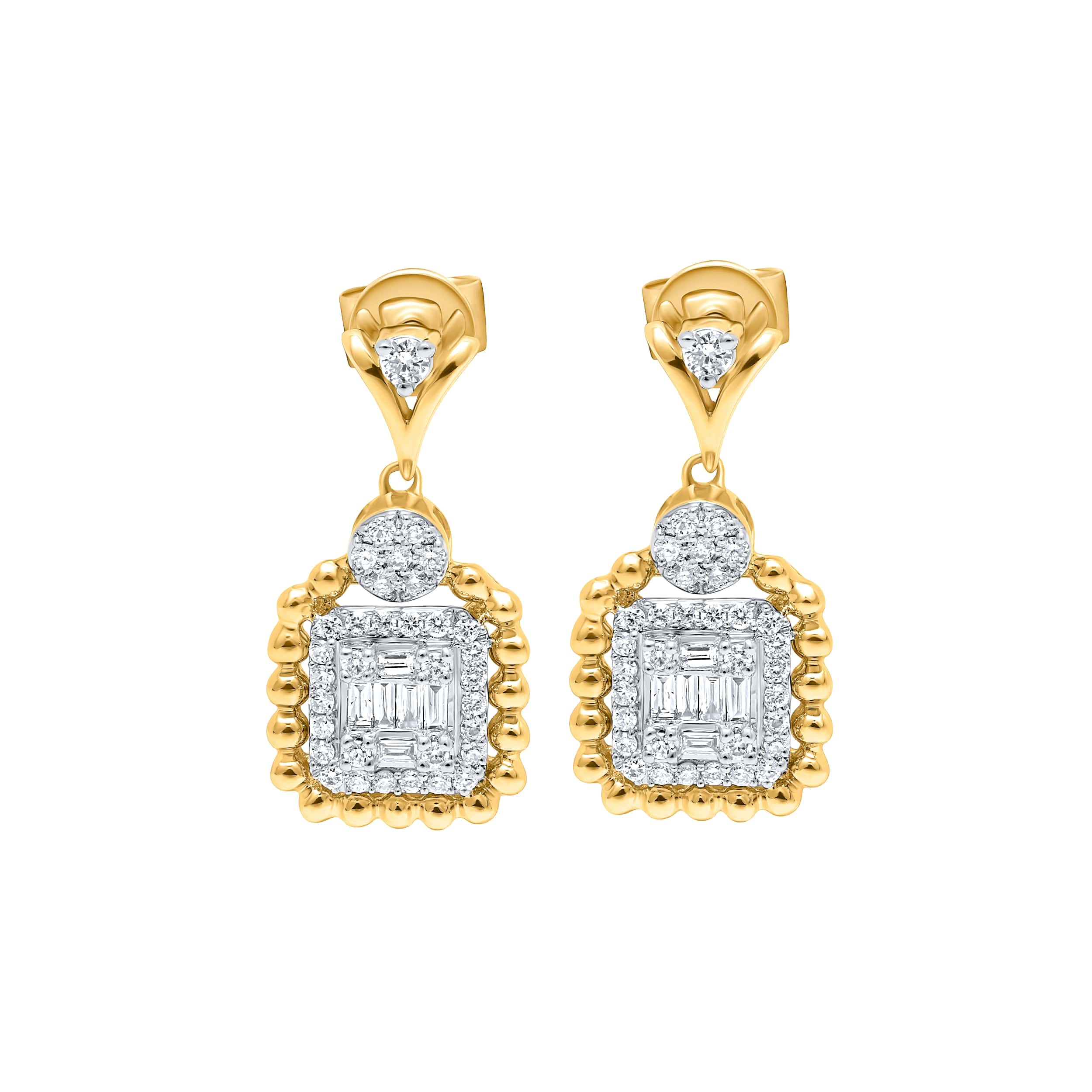 Opulent Sophistication 18K Yellow Gold Dia Earring