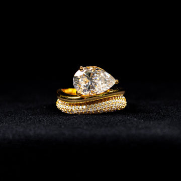 GRA CERTIFIED GOLDEN MOISSANITE RINGS