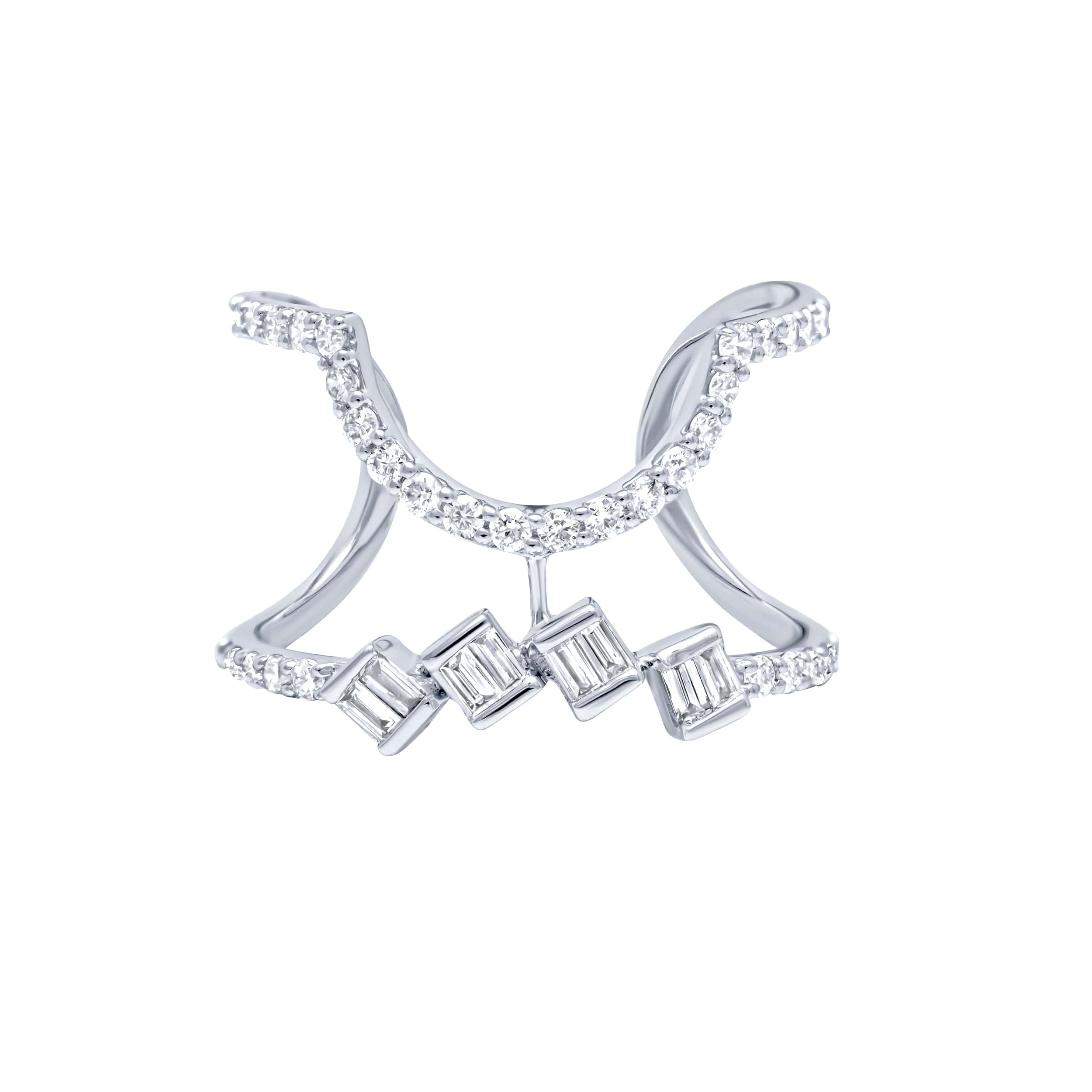 Elegant 18K Diamond Ring in White Gold