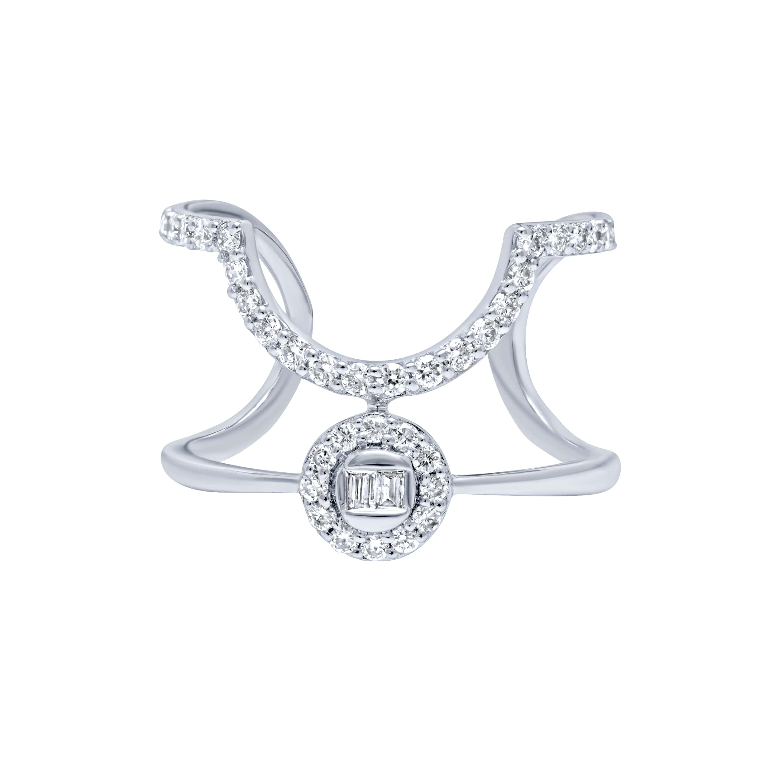 Radiant 18K Diamond Ring in White Gold