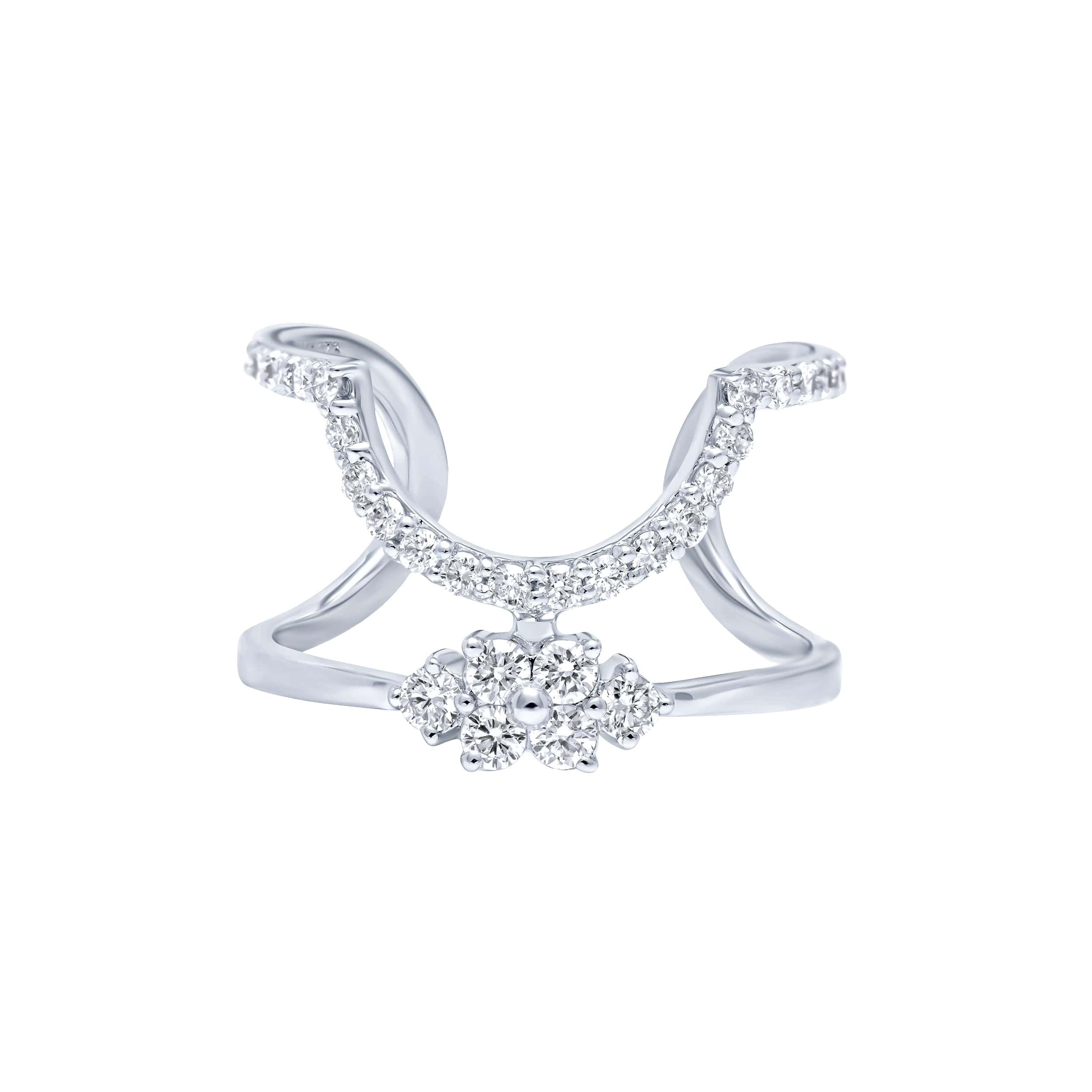 Chic 18K Diamond Ring in White Gold