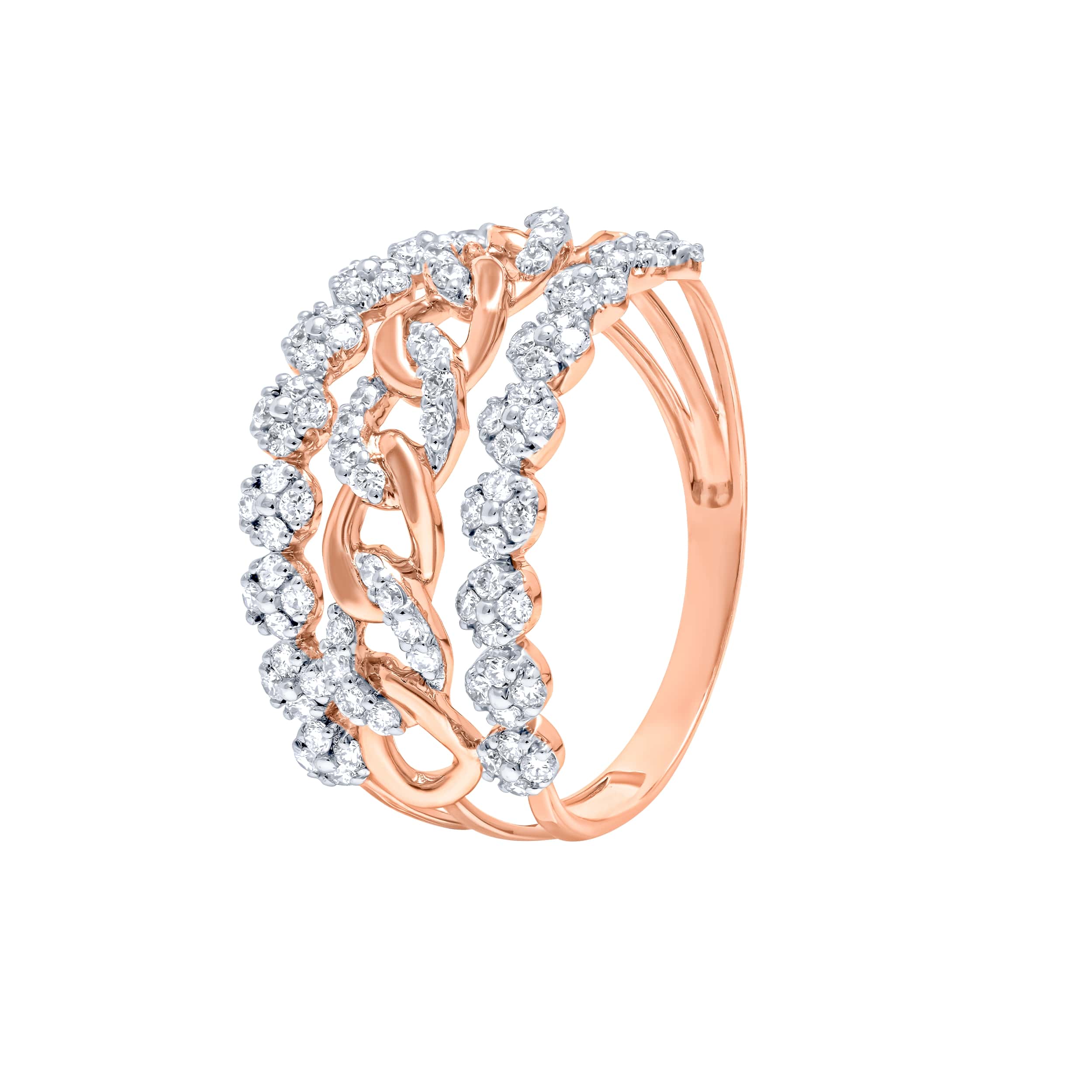 Glamorous 18K Diamond Ring in White Gold