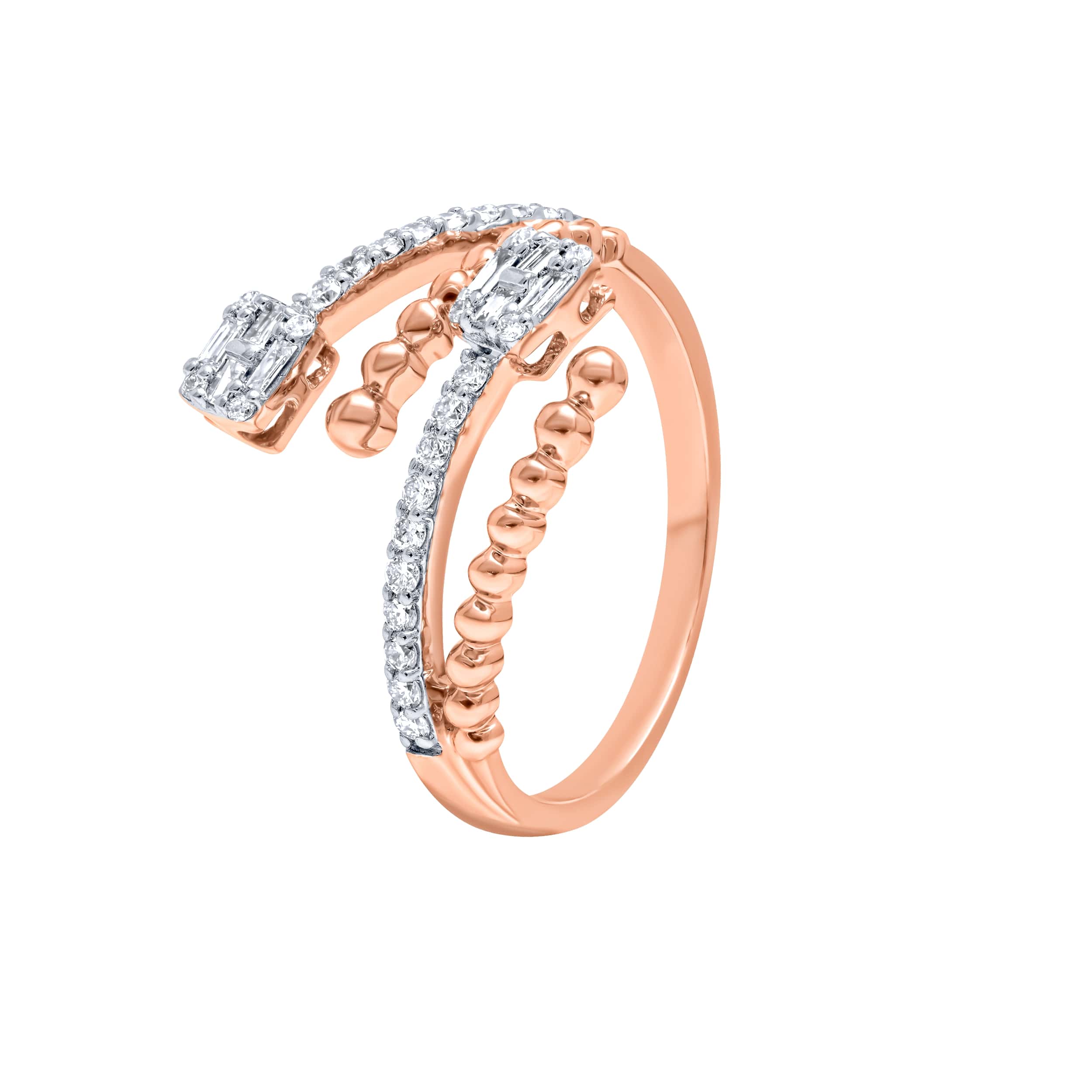 Refined 18K Diamond Ring in Rose Gold