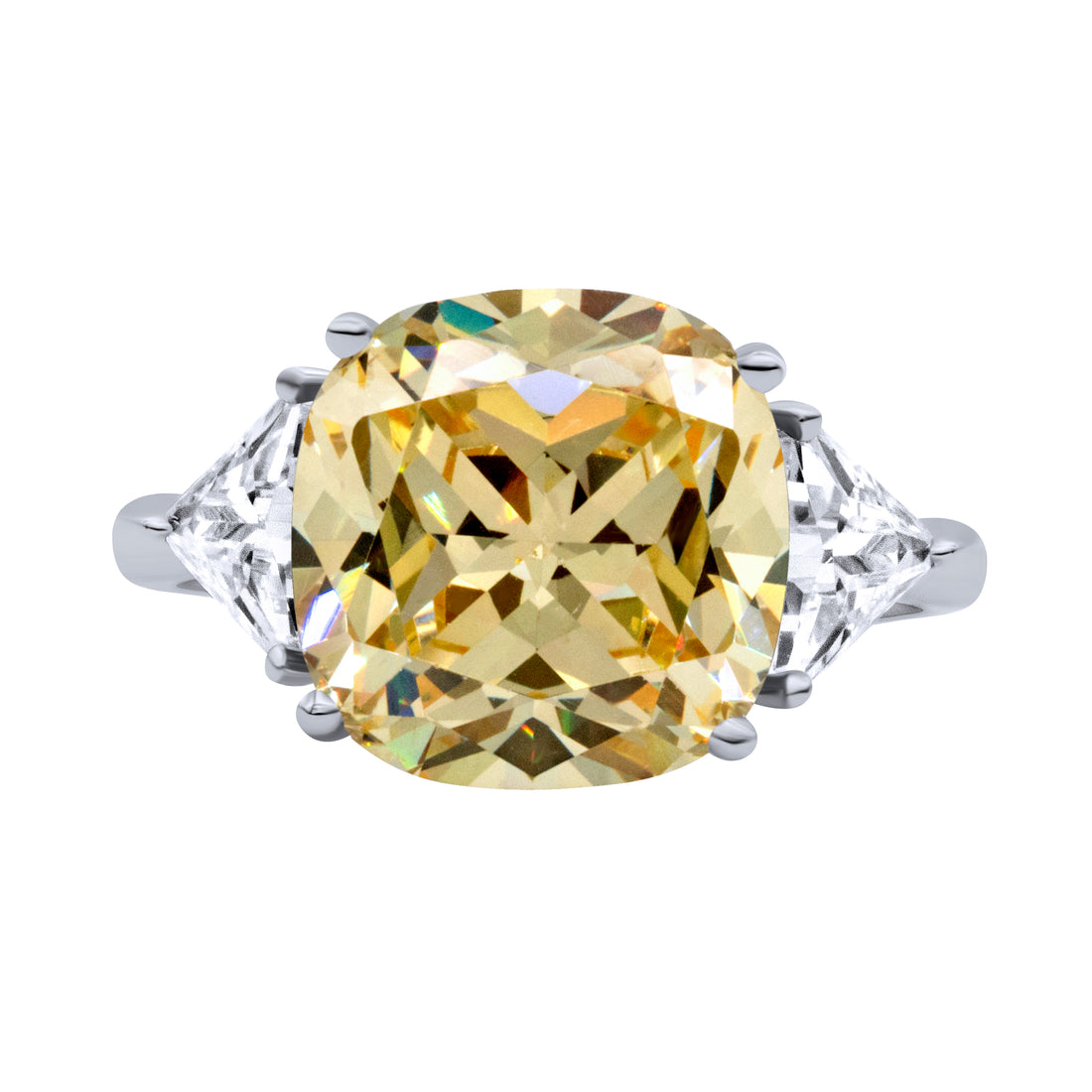 Silver Color with Yellow Zircon Ring