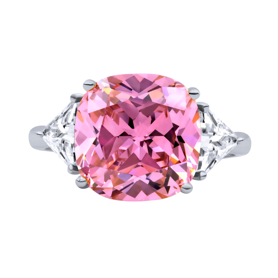 Silver Color with Pink Zircon Ring