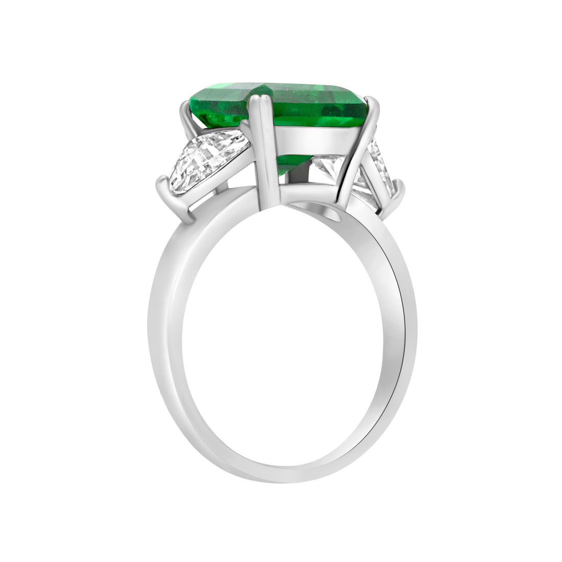 Silver Color with Green Zircon Ring