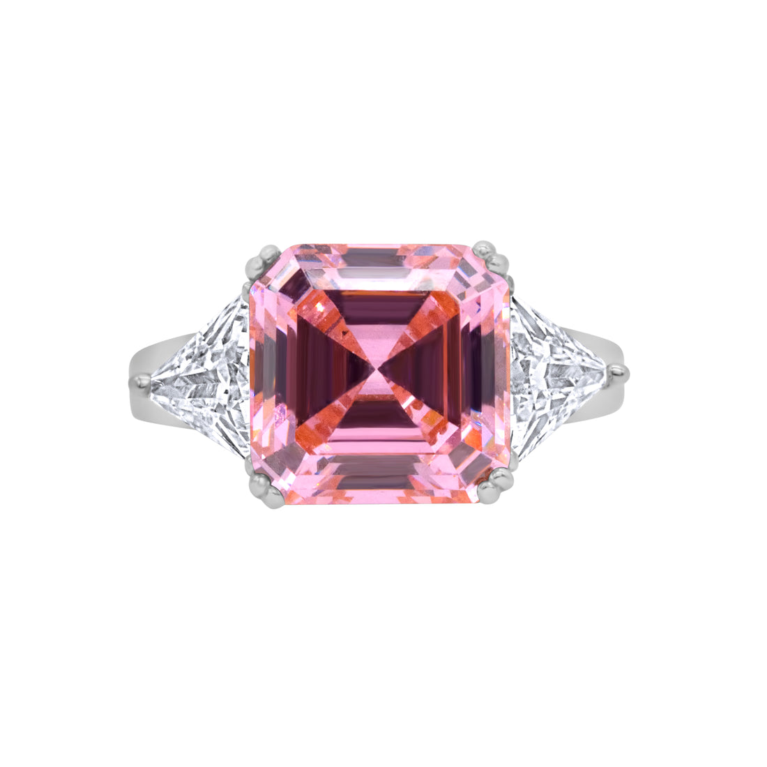 Silver Color with Pink Zircon Ring