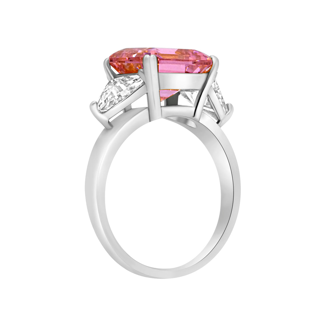 Silver Color with Pink Zircon Ring