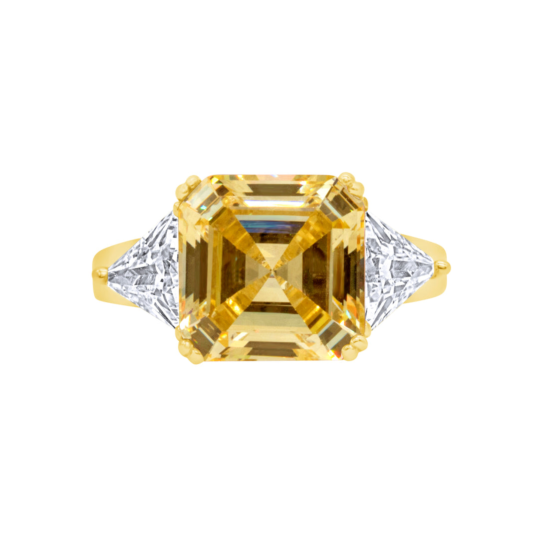 Silver Color with Yellow Zircon Ring