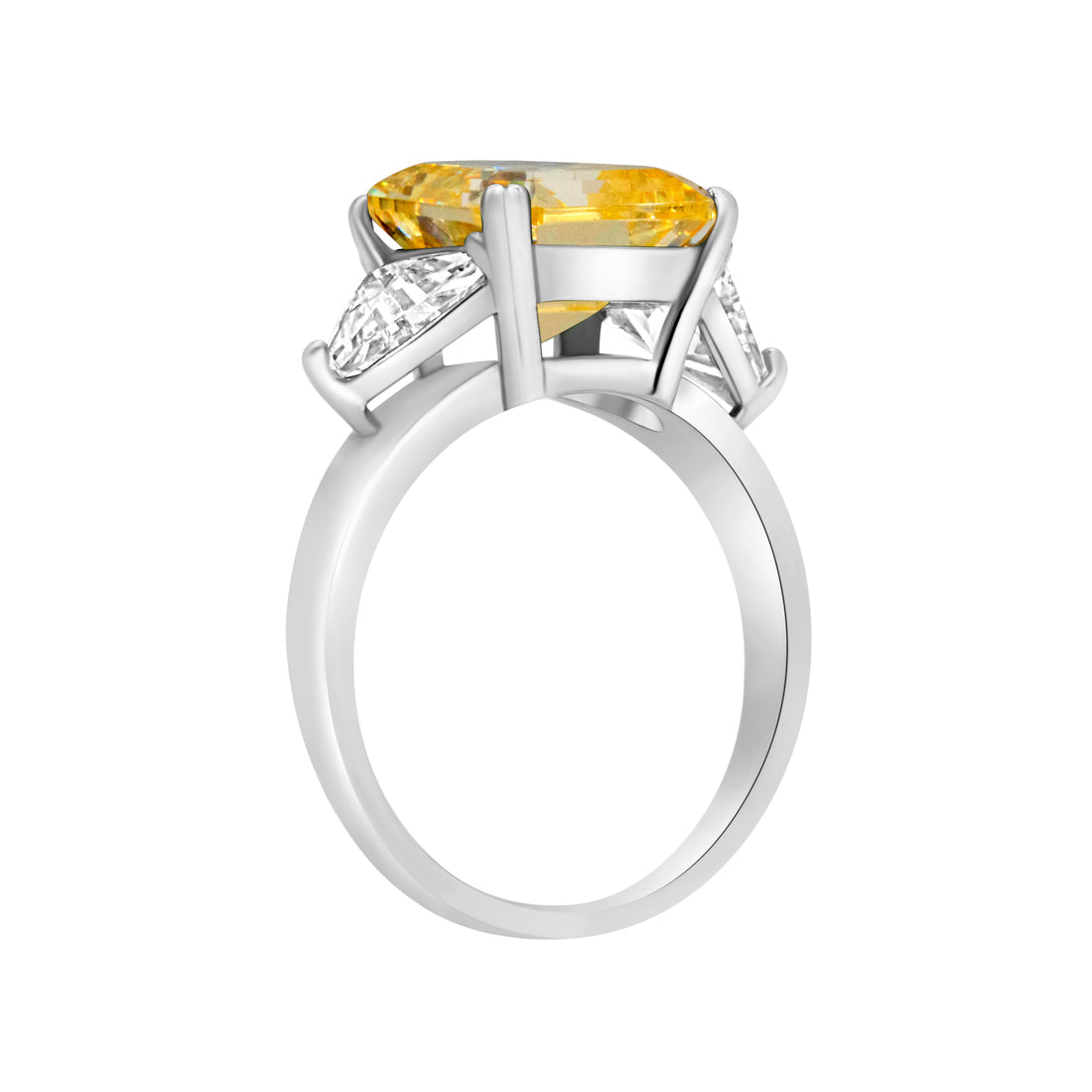 Silver Color with Yellow Zircon Ring