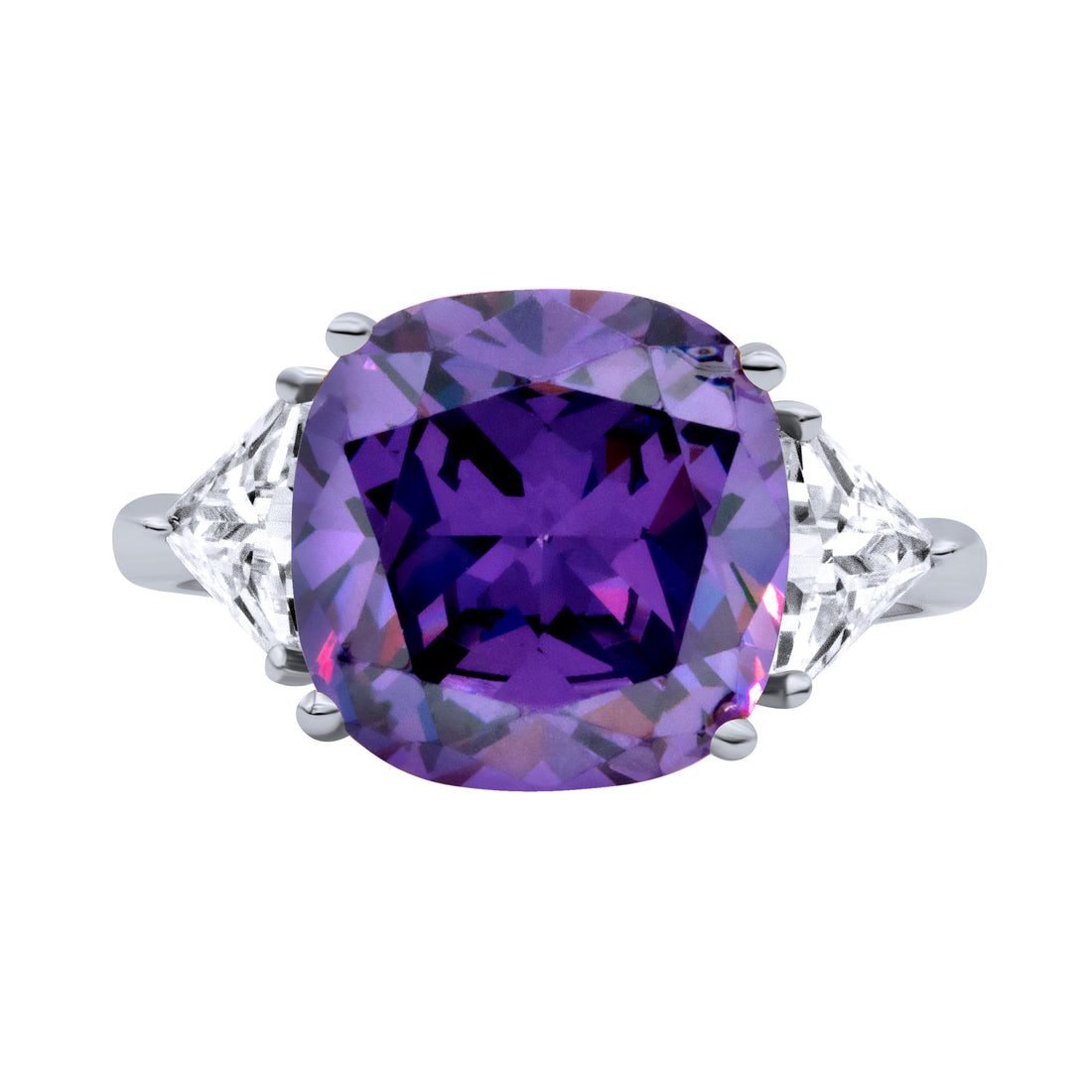 Silver Color with Purple Zircon Ring