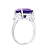 Silver Color with Purple Zircon Ring