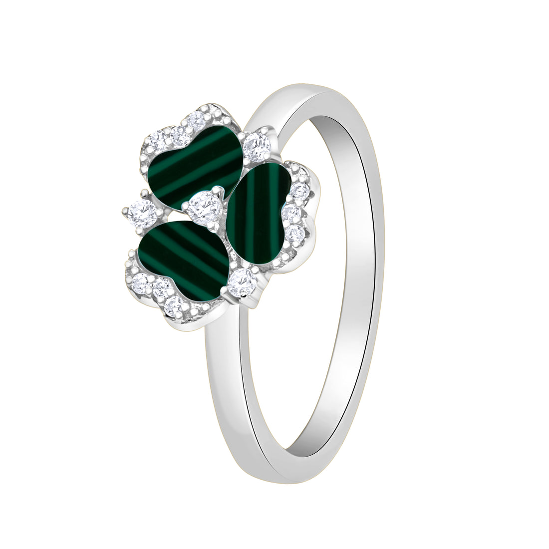 Violet Green Silver Color Ring