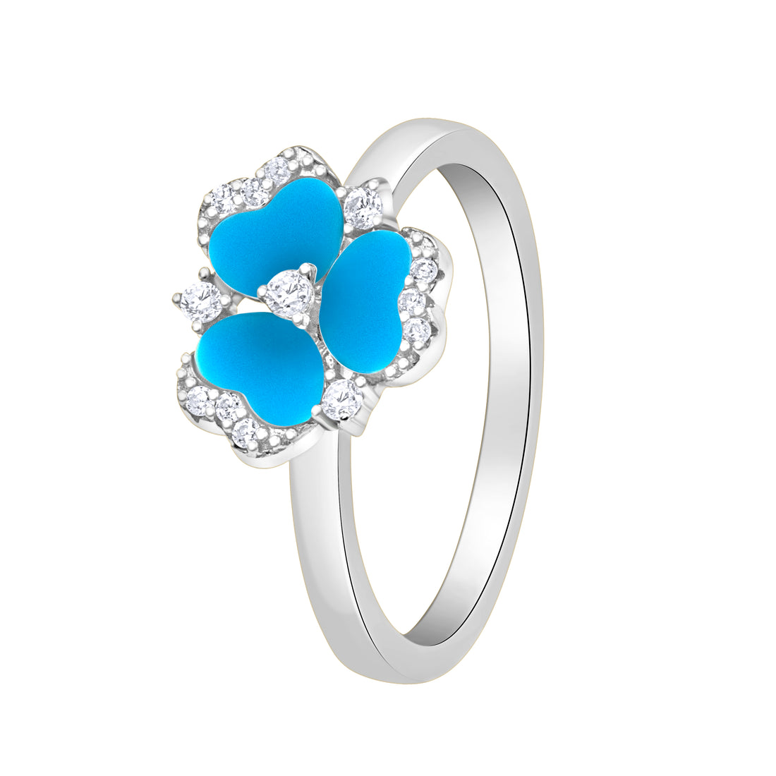Violet Blue Silver Color Ring