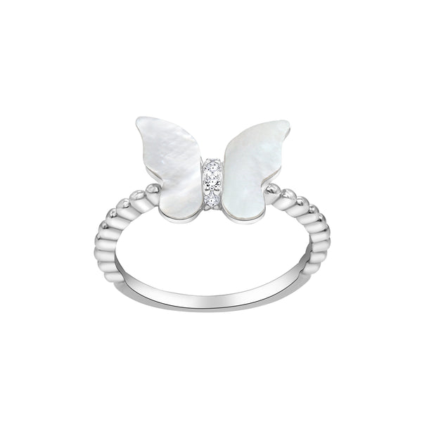 Luna Shell Silver Color Ring