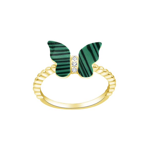 Luna Green Gold Color Ring