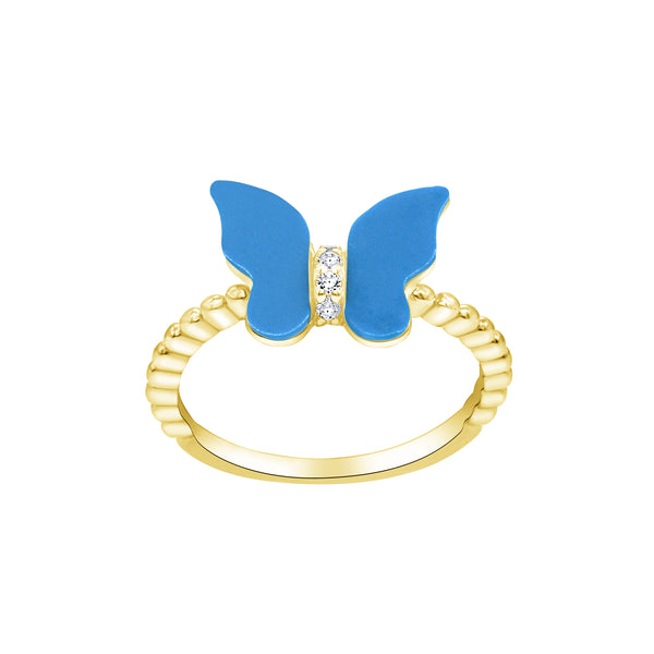 Luna Blue Gold Color Ring