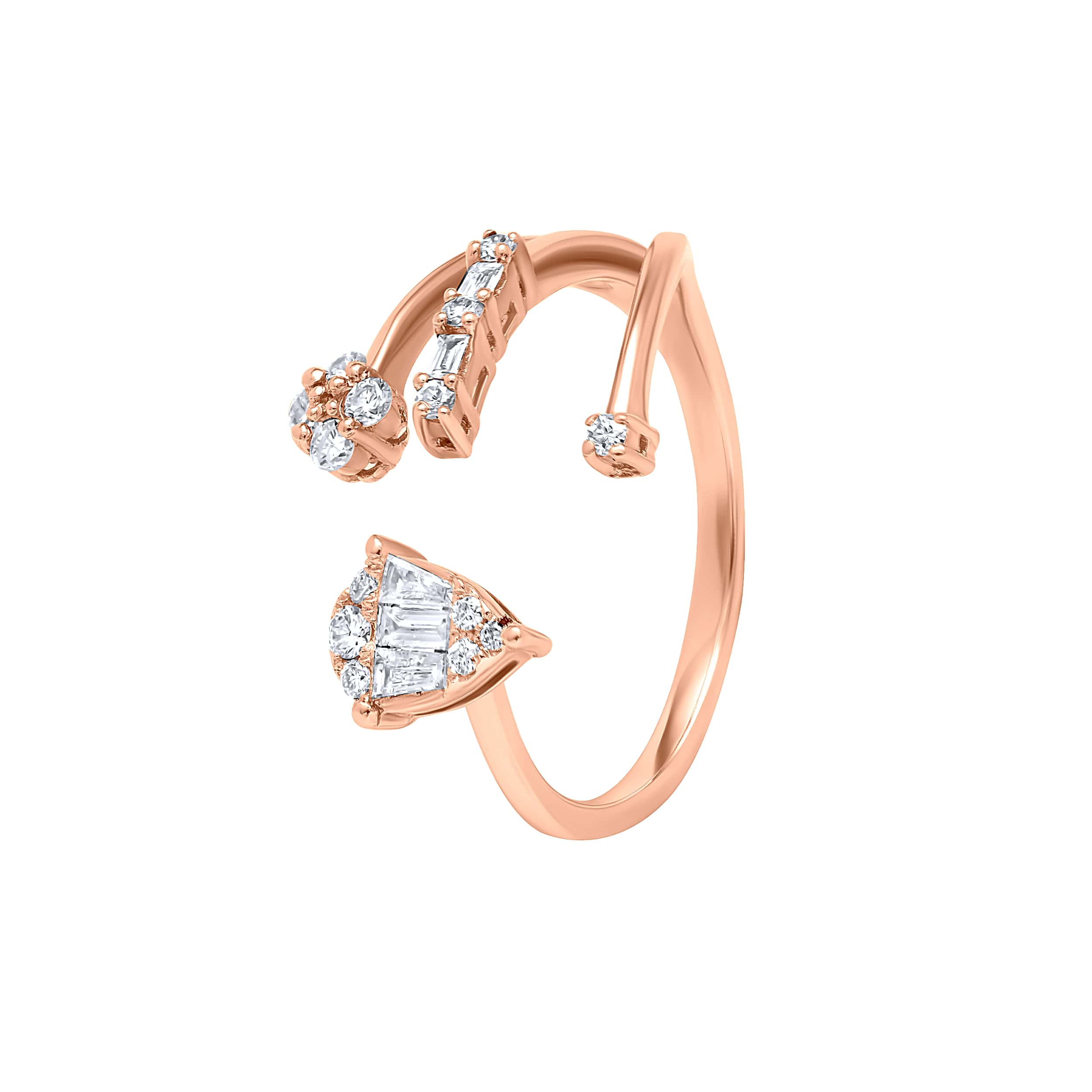 Opulent 18K Diamond Ring "Dolce Mondo" in Sumptuous Rose Gold