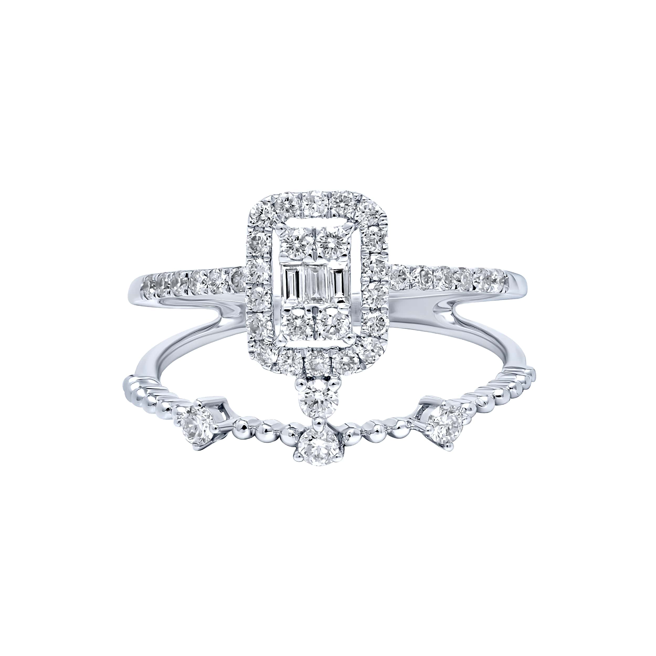 Timeless 18K Diamond Ring "Dolce Mondo" in Elegant White Gold