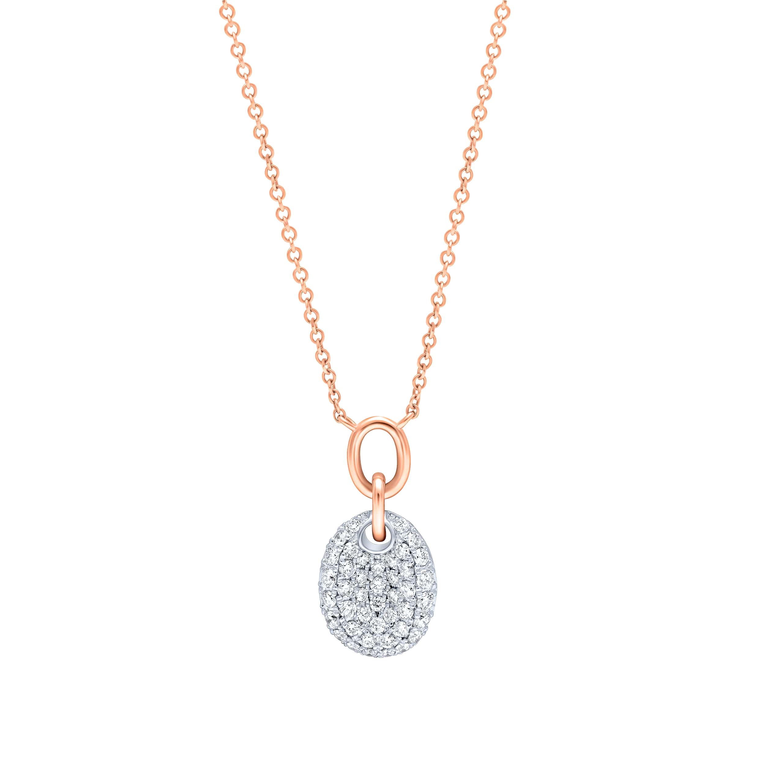 Refined 18K Diamond Necklace "Bond of Love" in luxurious white and rose gold