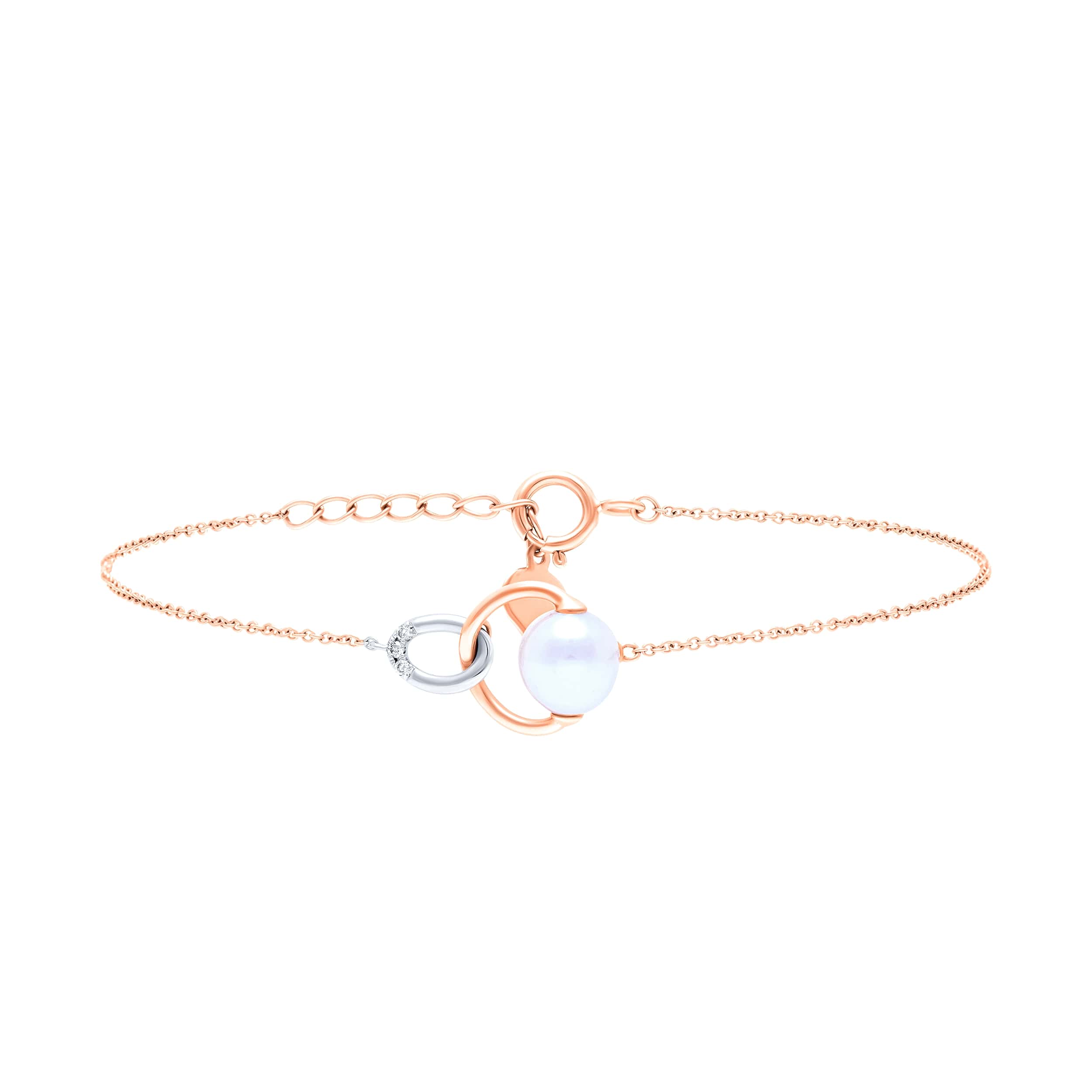 Timeless Elegance 18K Diamond Bracelet "Dolce Mondo" in White and Rose Gold