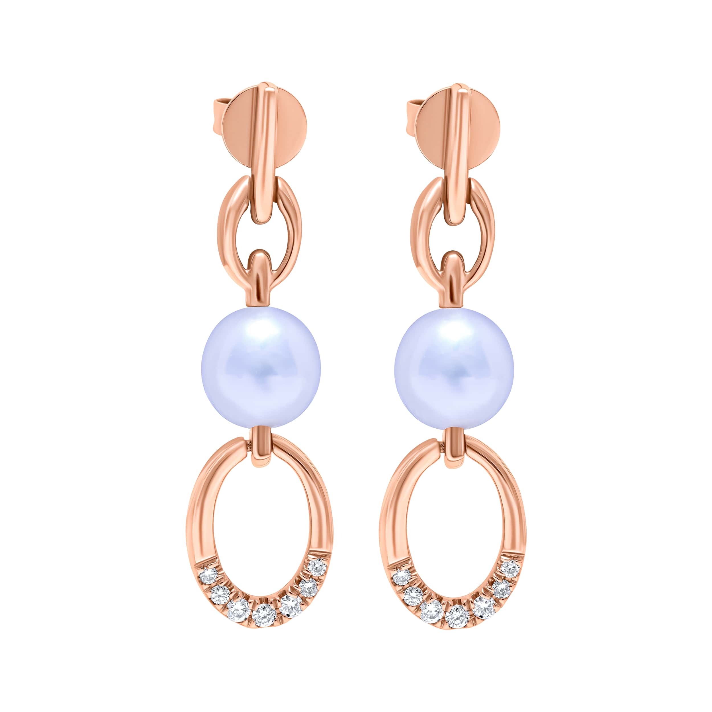 Refined Elegance 18K Diamond Earrings "Dolce Mondo" in Rose Gold