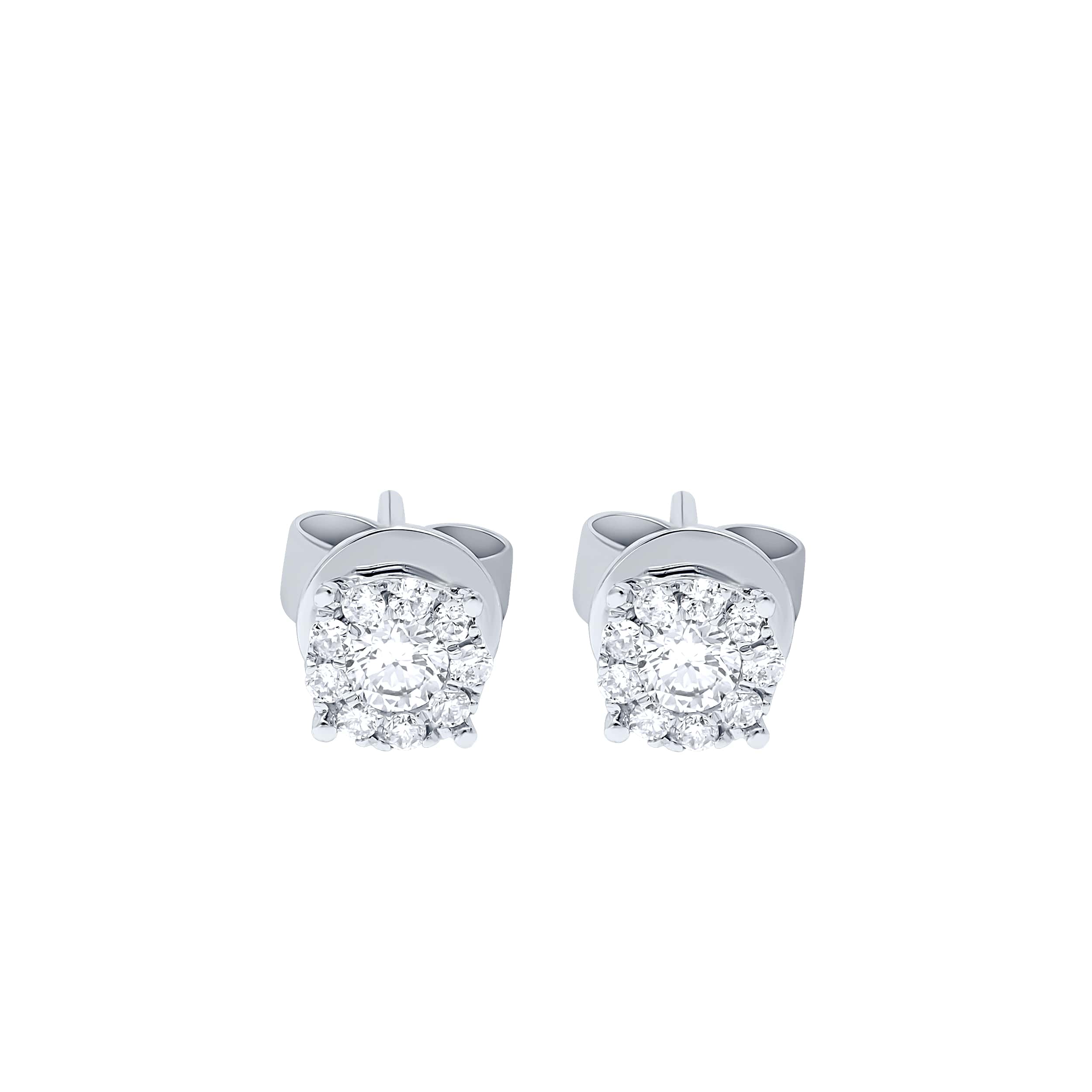 Luxury 18K Diamond Earring "Classic" in White Gold
