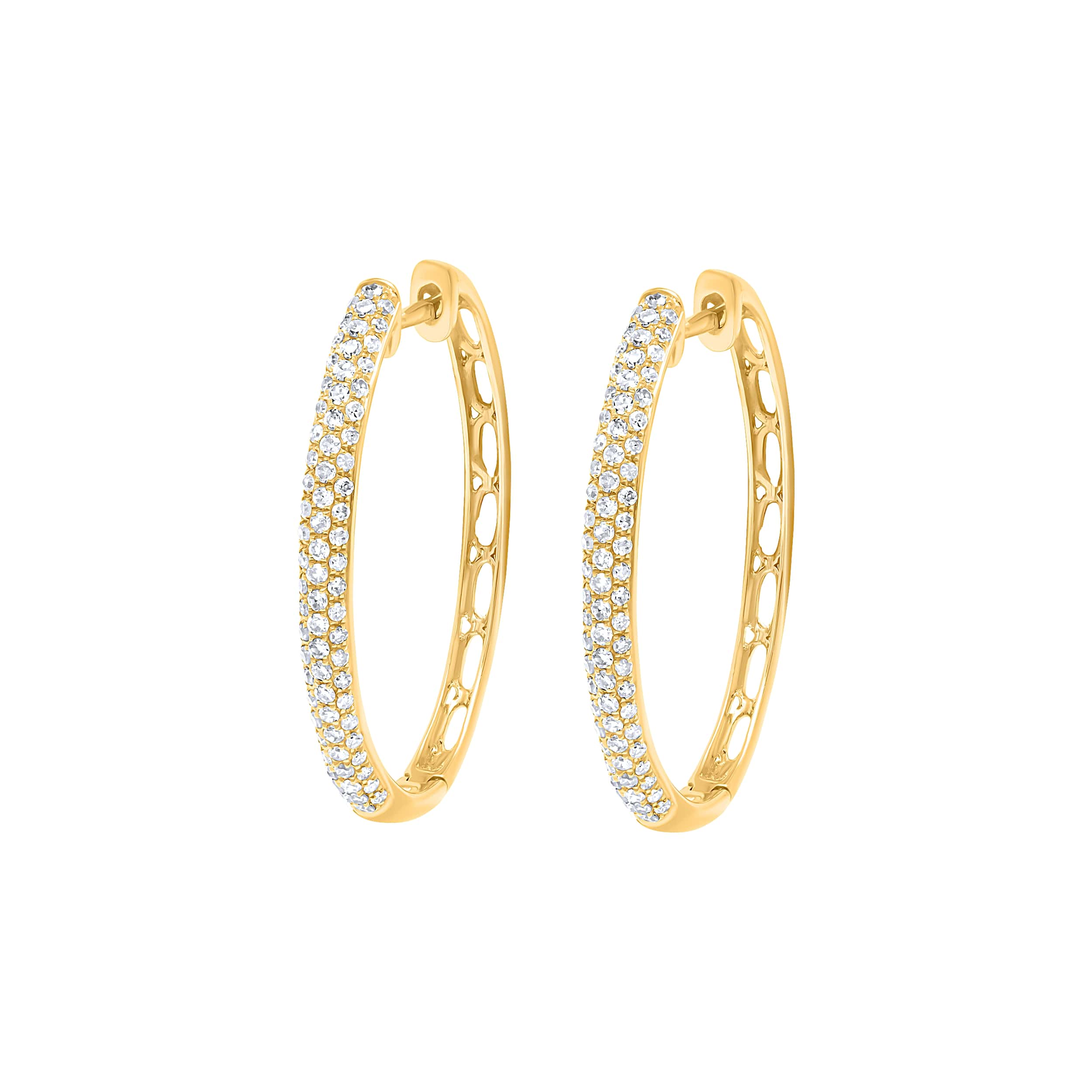 Classic Charm 18K Diamond Earring "Hoops" in Yellow Gold