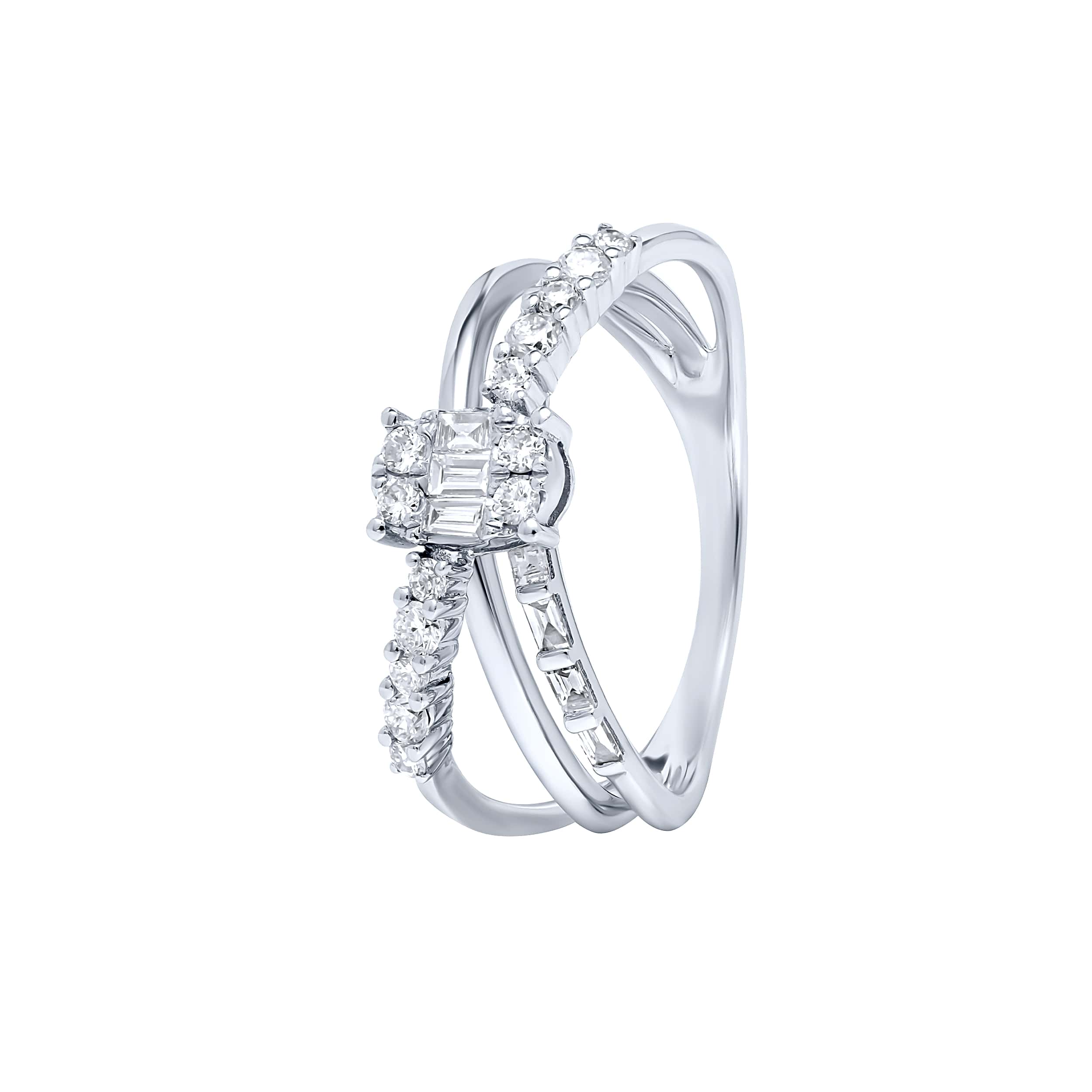 Sophisticated 18K Diamond Ring "Dolce Mondo" in Exquisite White Gold