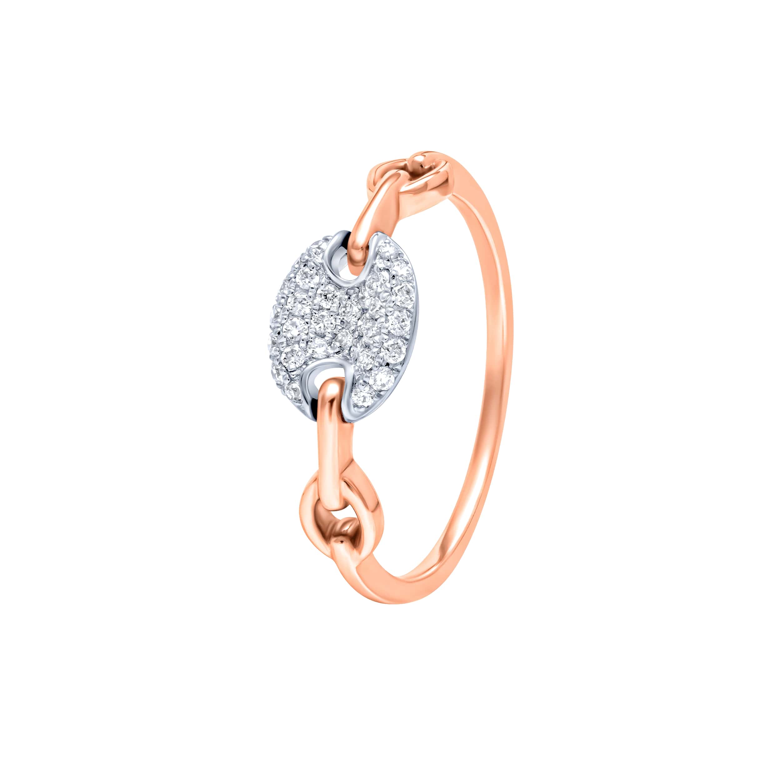 Timeless 18K Diamond Ring "Bond of Love" in white and rose gold