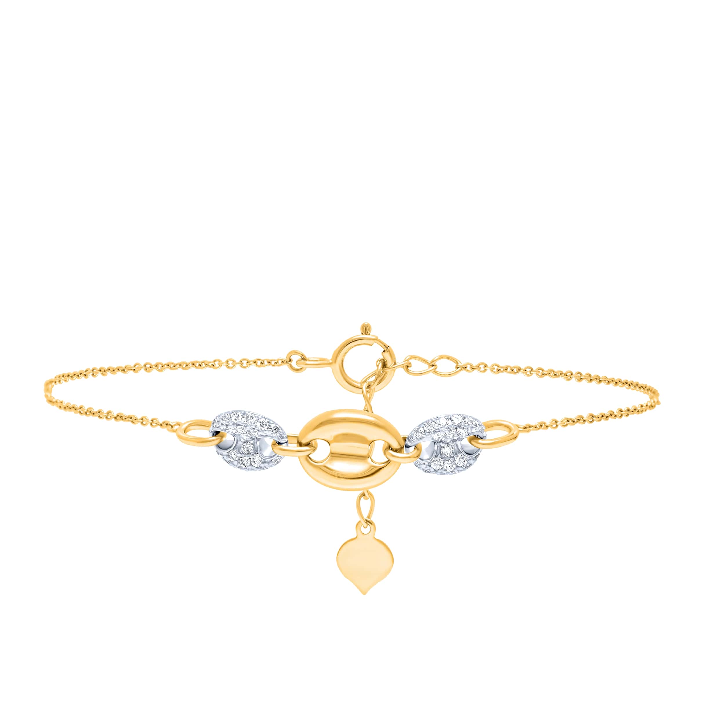 Refined 18K Diamond Bracelet in a chic multi-tone design, exuding timeless charm