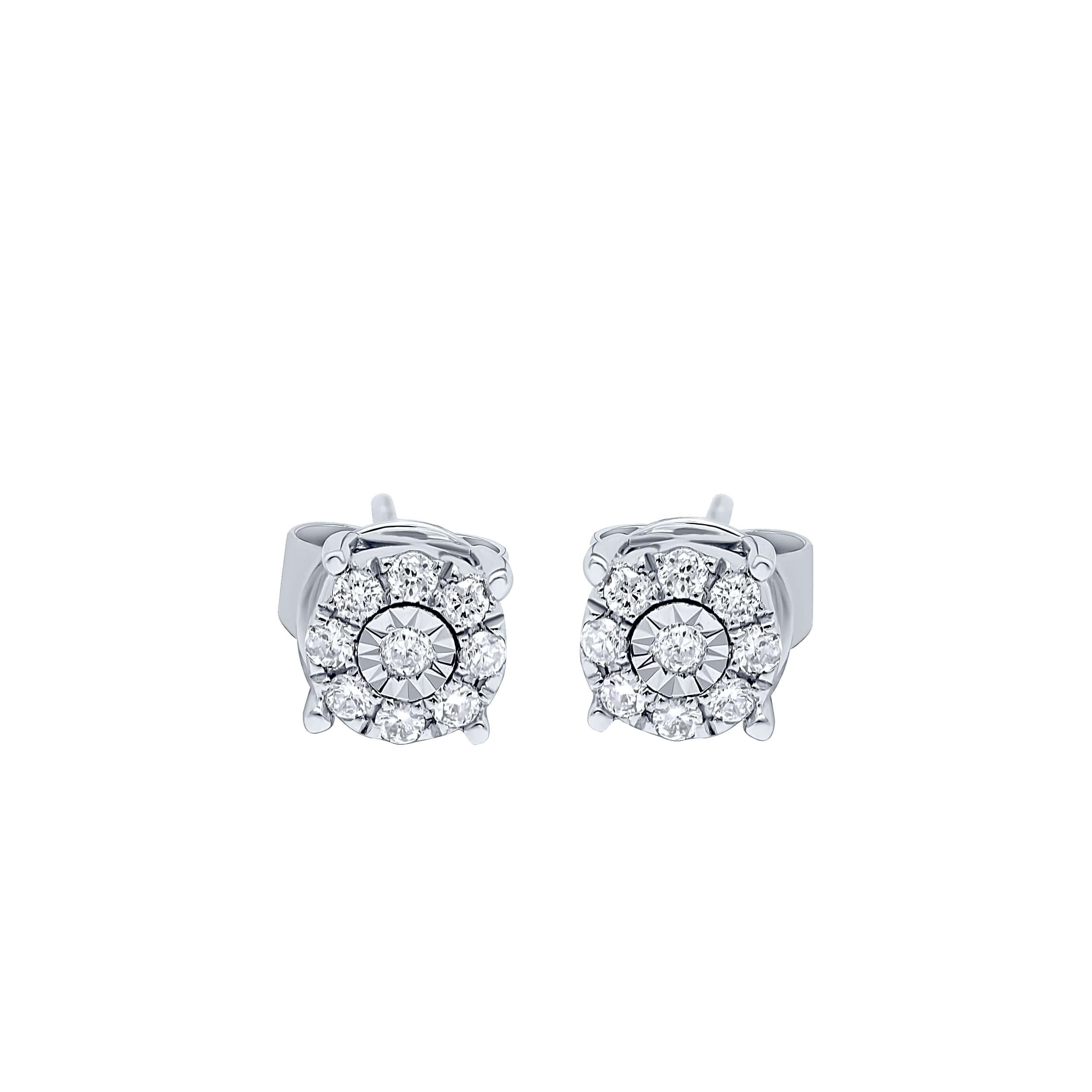Refined Sophistication 18K Diamond Earring "Classic" in White Gold
