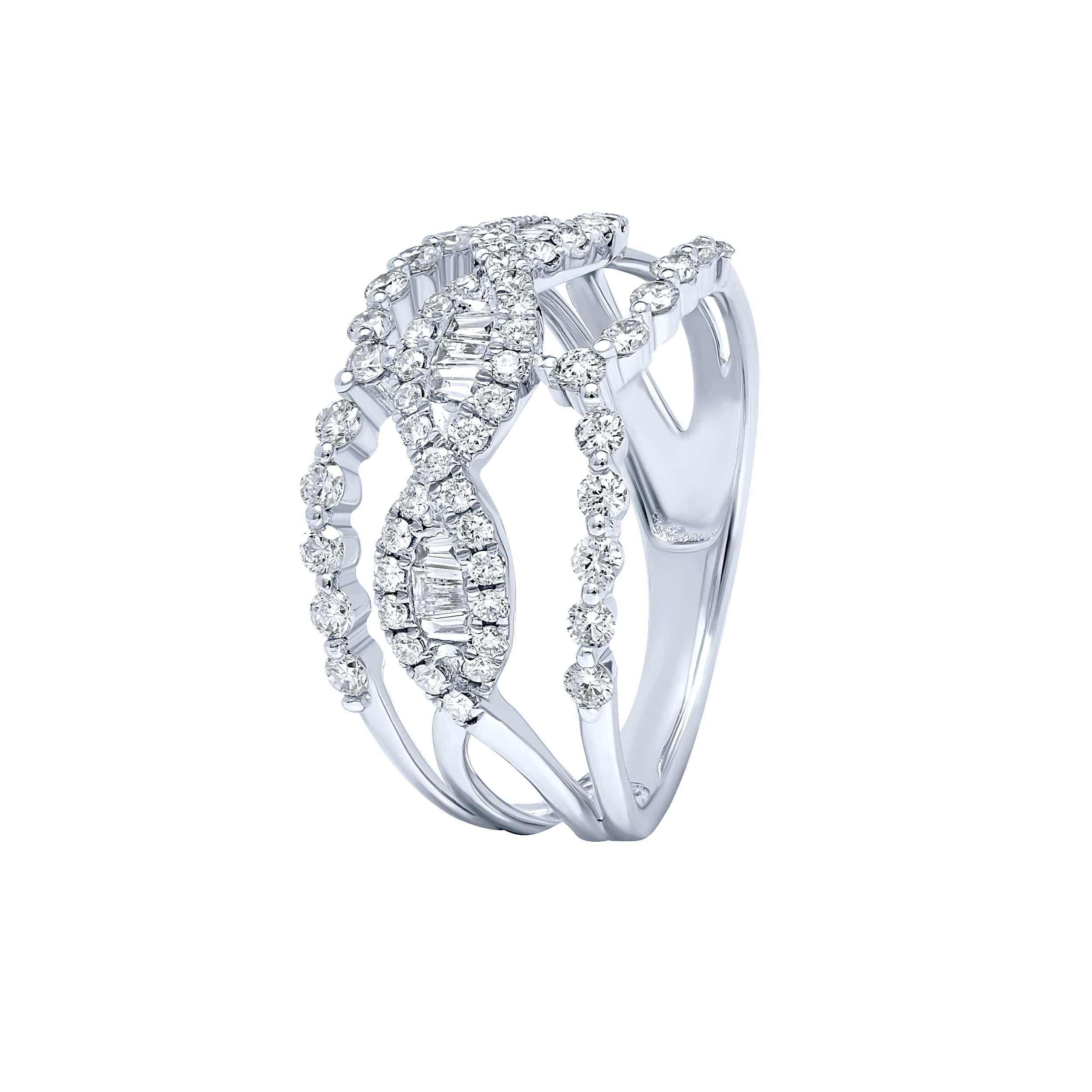Majestic 18K Diamond Ring "Dolce Mondo" in Resplendent White Gold