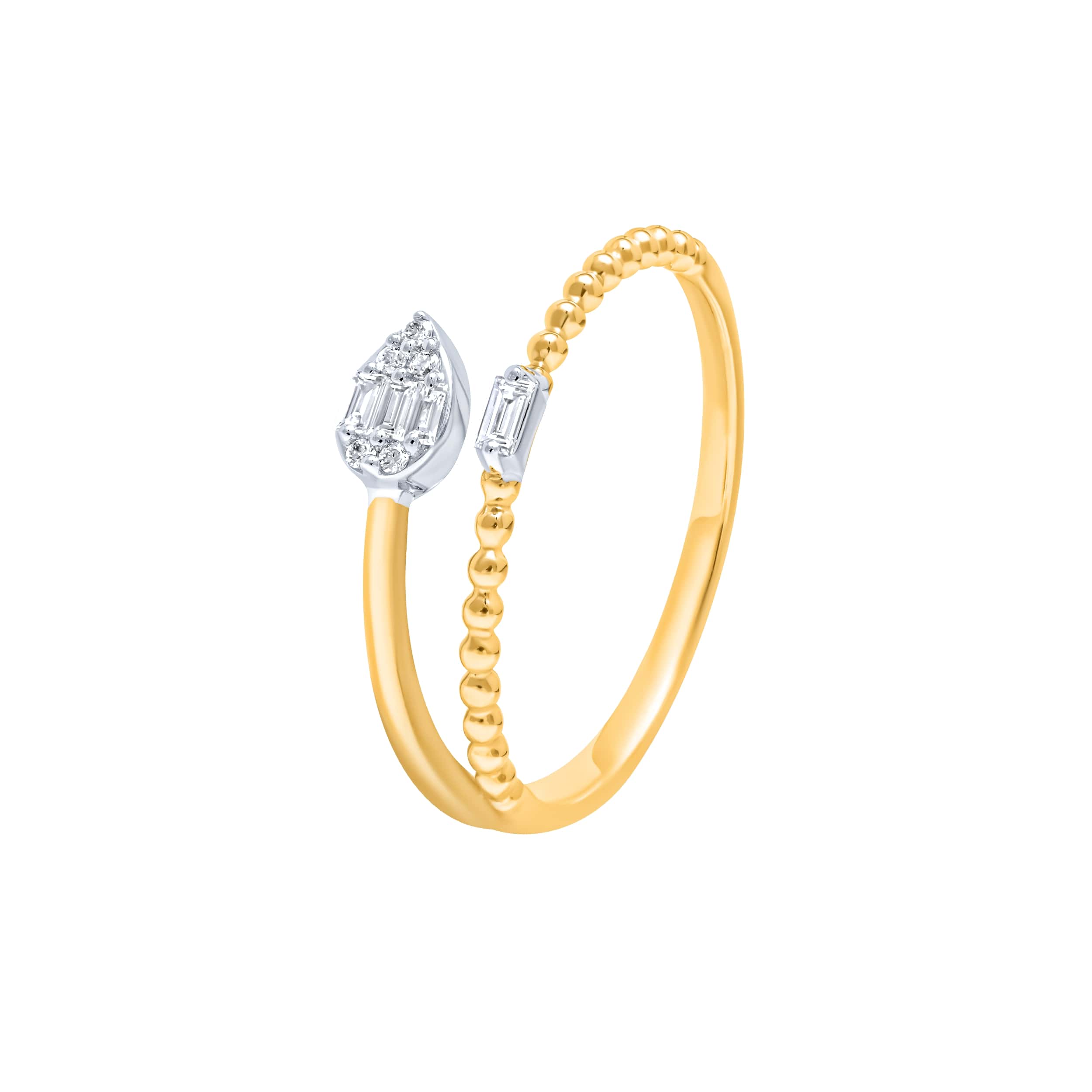 Elegant Brilliance 18K Diamond Ring " Baguette "