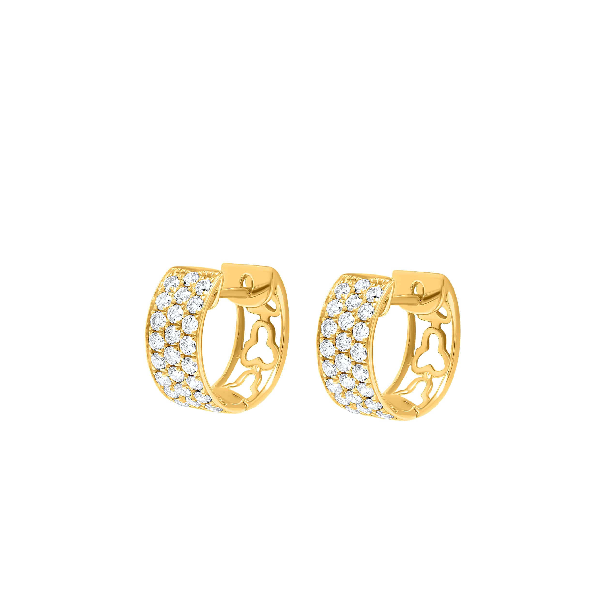 Sophisticated Elegance 18K Diamond Earring "Hoops" in Yellow Gold