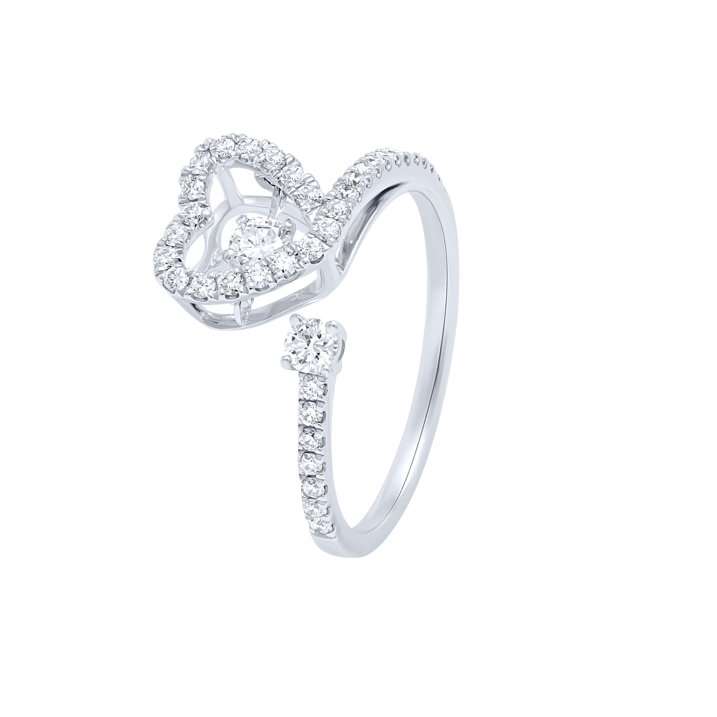 Luxurious 18K Diamond Ring "Dancing" in Regal White Gold