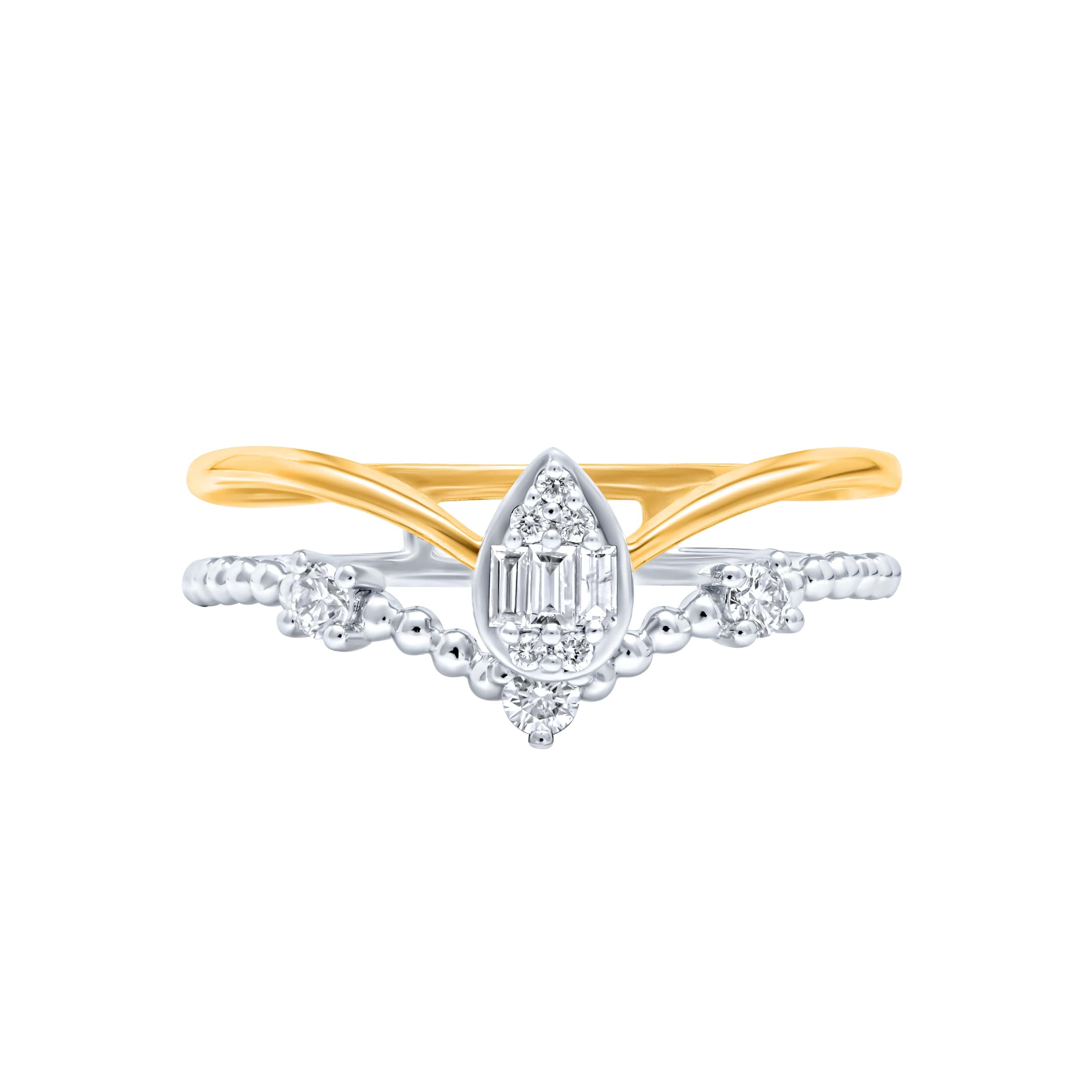 Opulent Grace 18K Diamond Ring "Baguette,