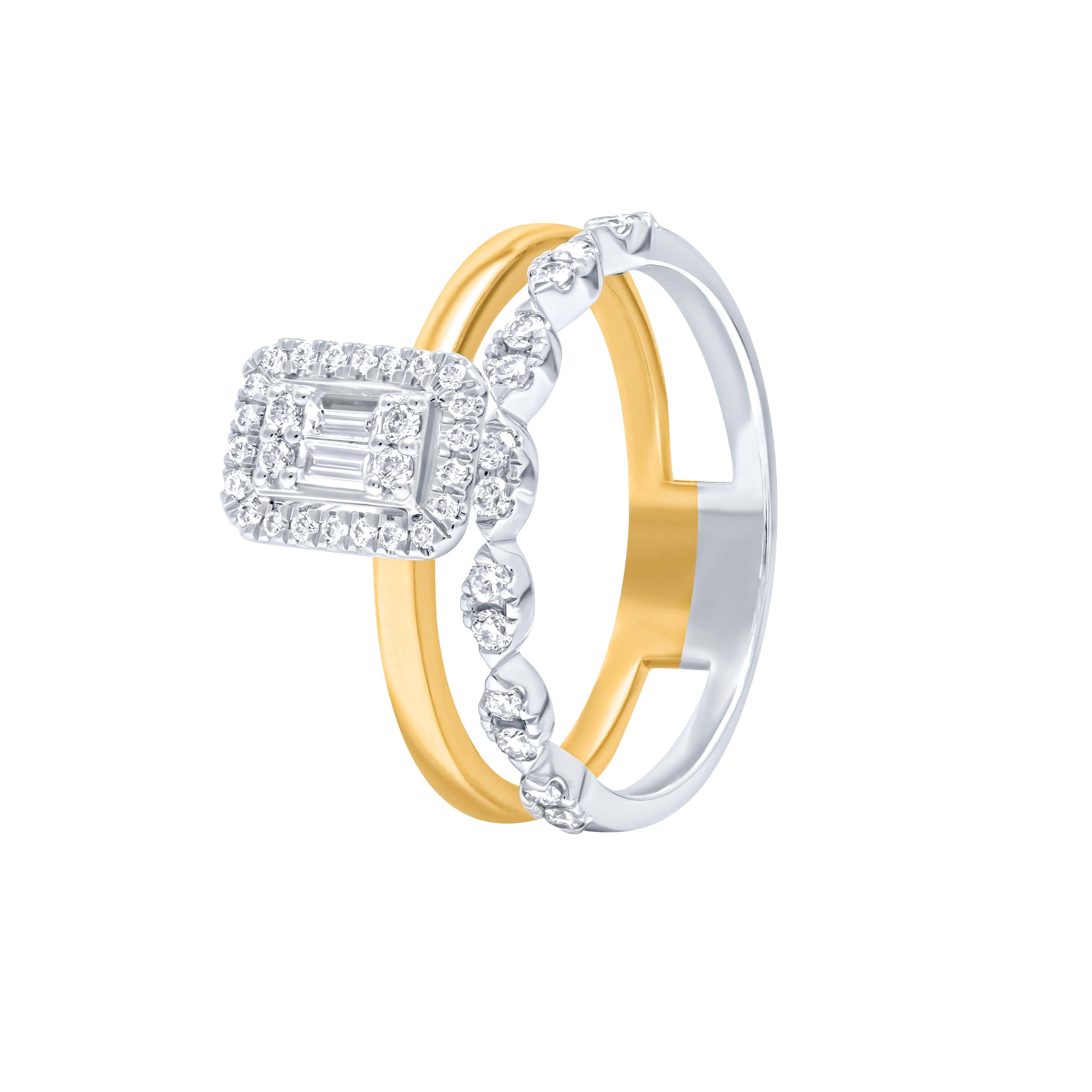 Exquisite Brilliance 18K Diamond Ring "Baguette,"