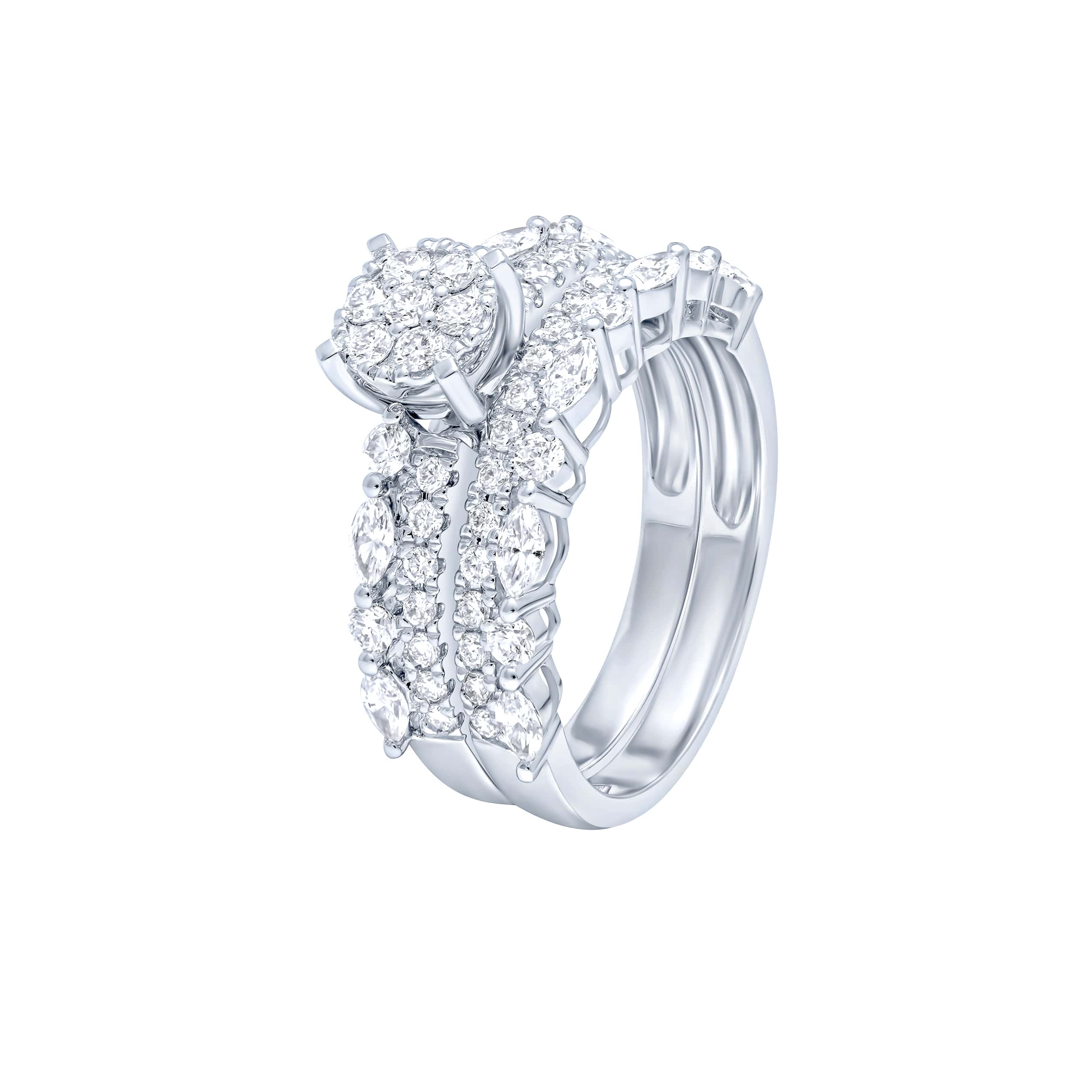 Classic Sophistication 18K Diamond Ring "Twins"