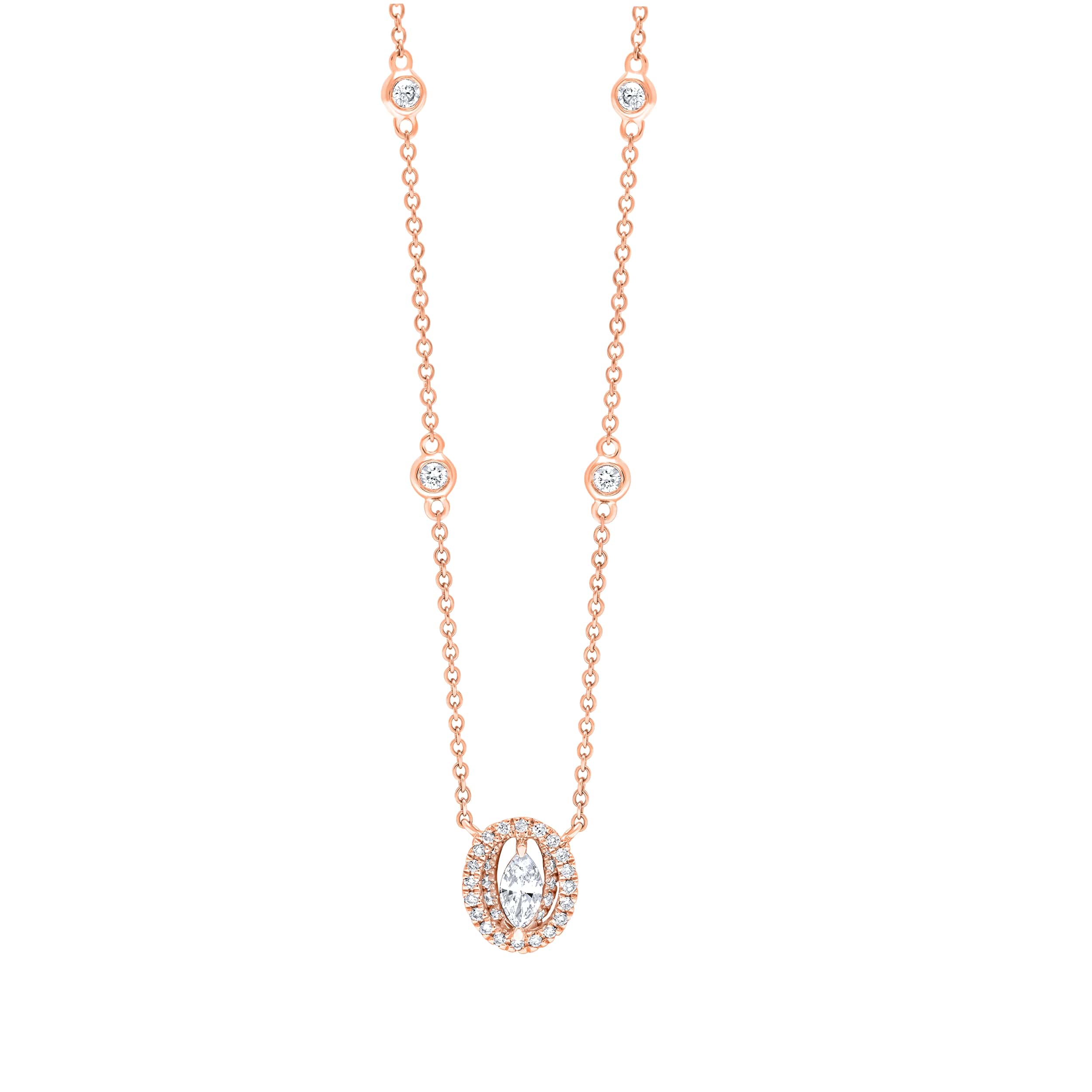 Exquisite 8K Diamond Necklace in luxurious rose gold