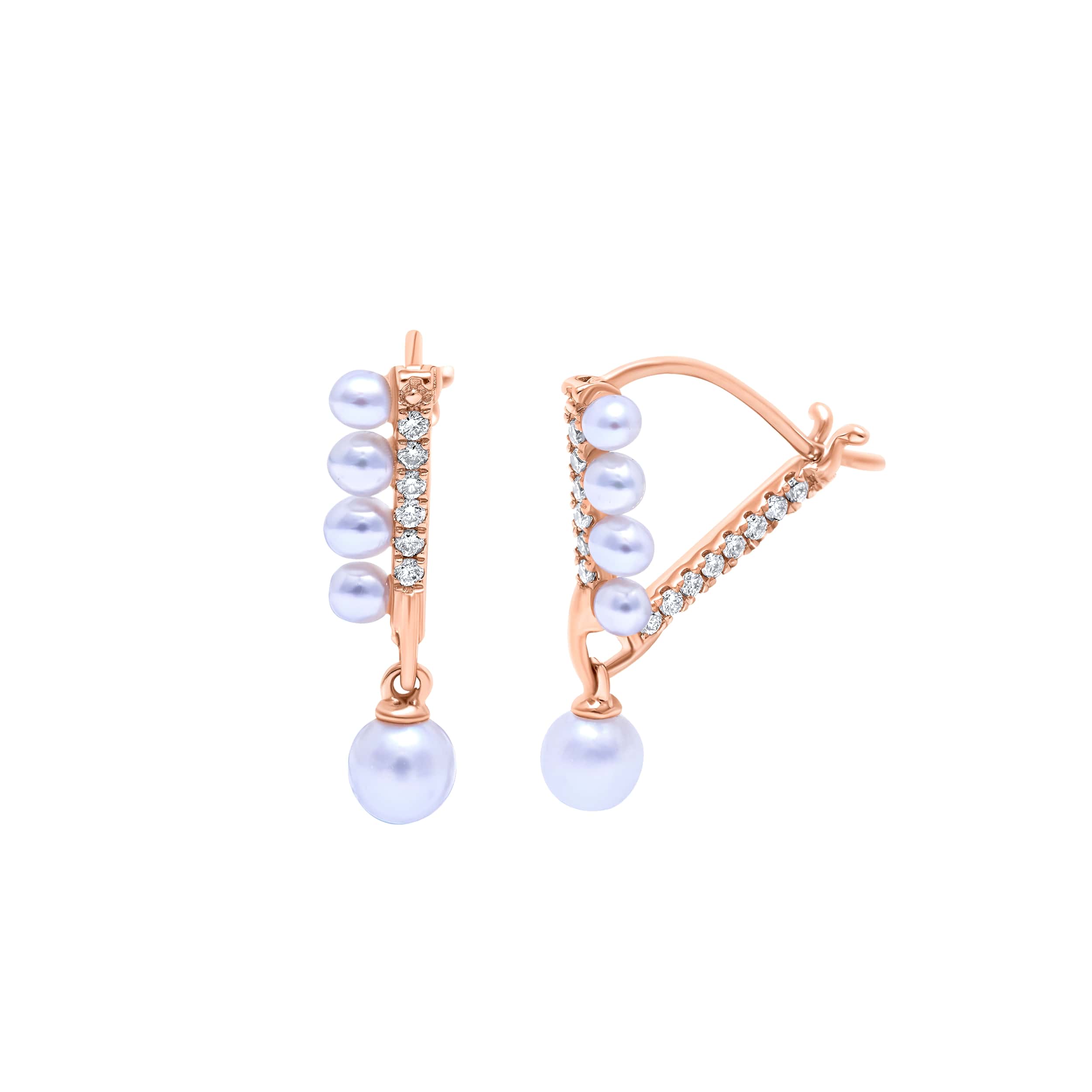 Classic Charm 18K Diamond Earrings "Dolce Mondo" in Rose Gold