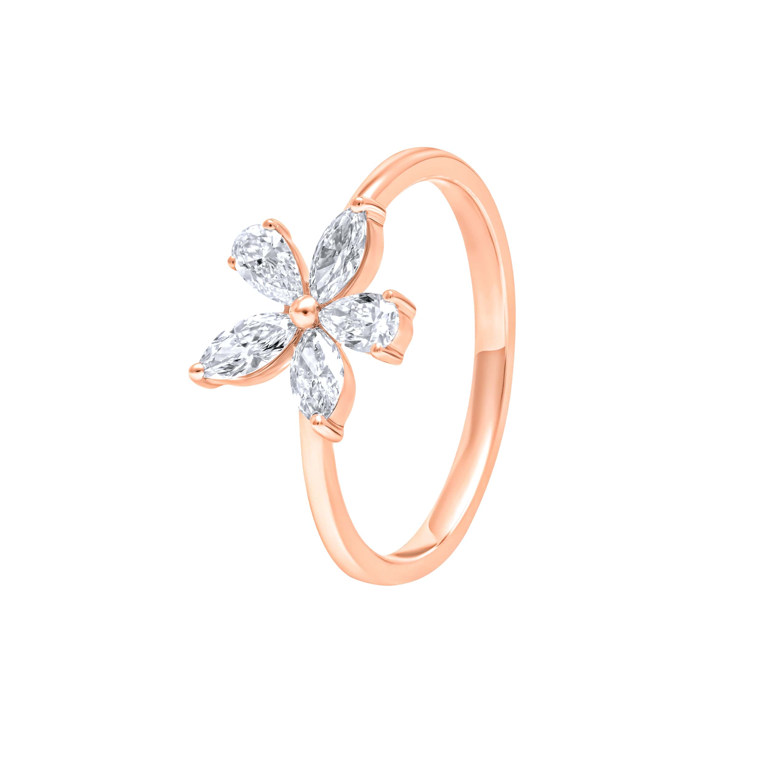 Elegance 18K Diamond Ring in luxurious rose gold
