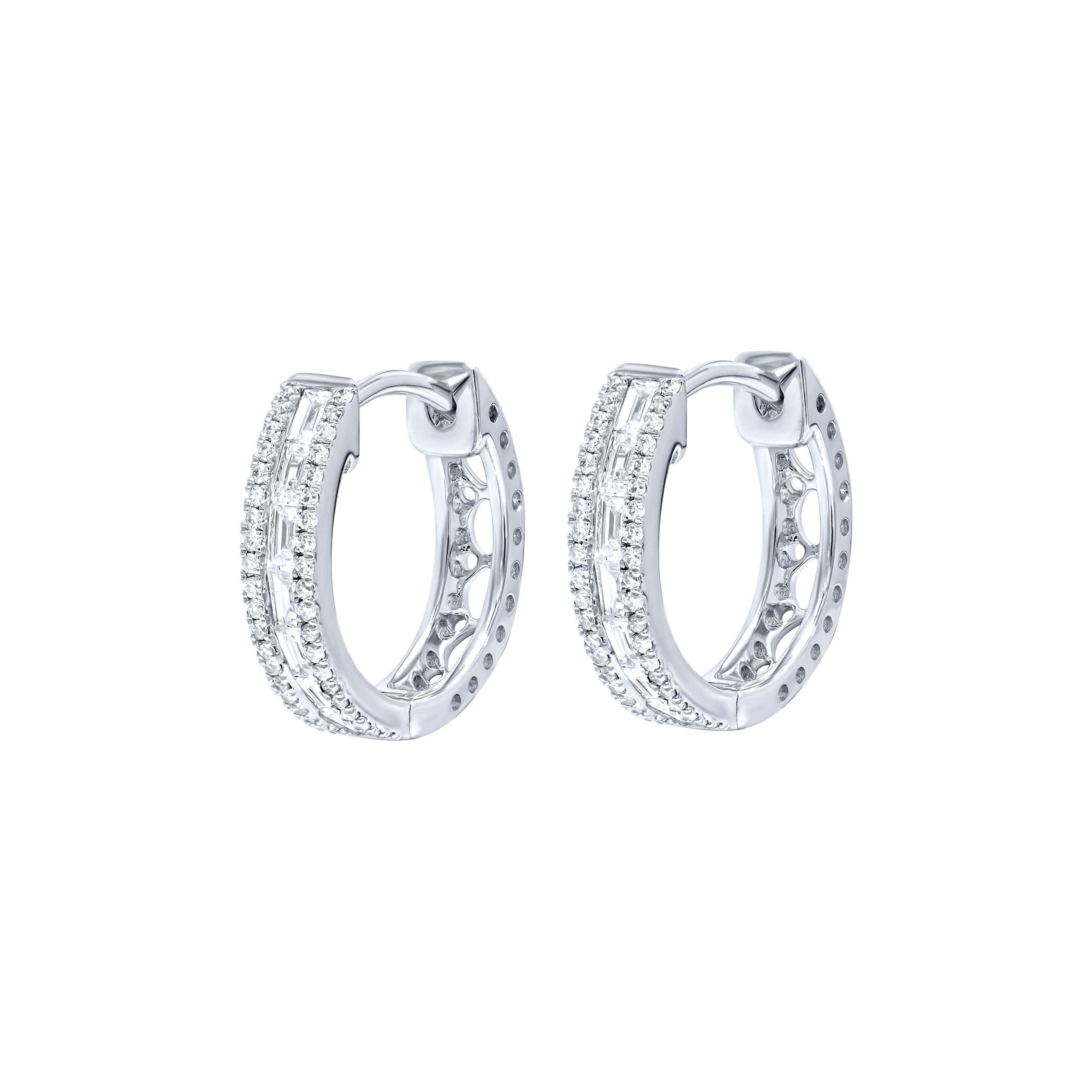 Sophisticated Simplicity 18K Diamond Hoops Earrings