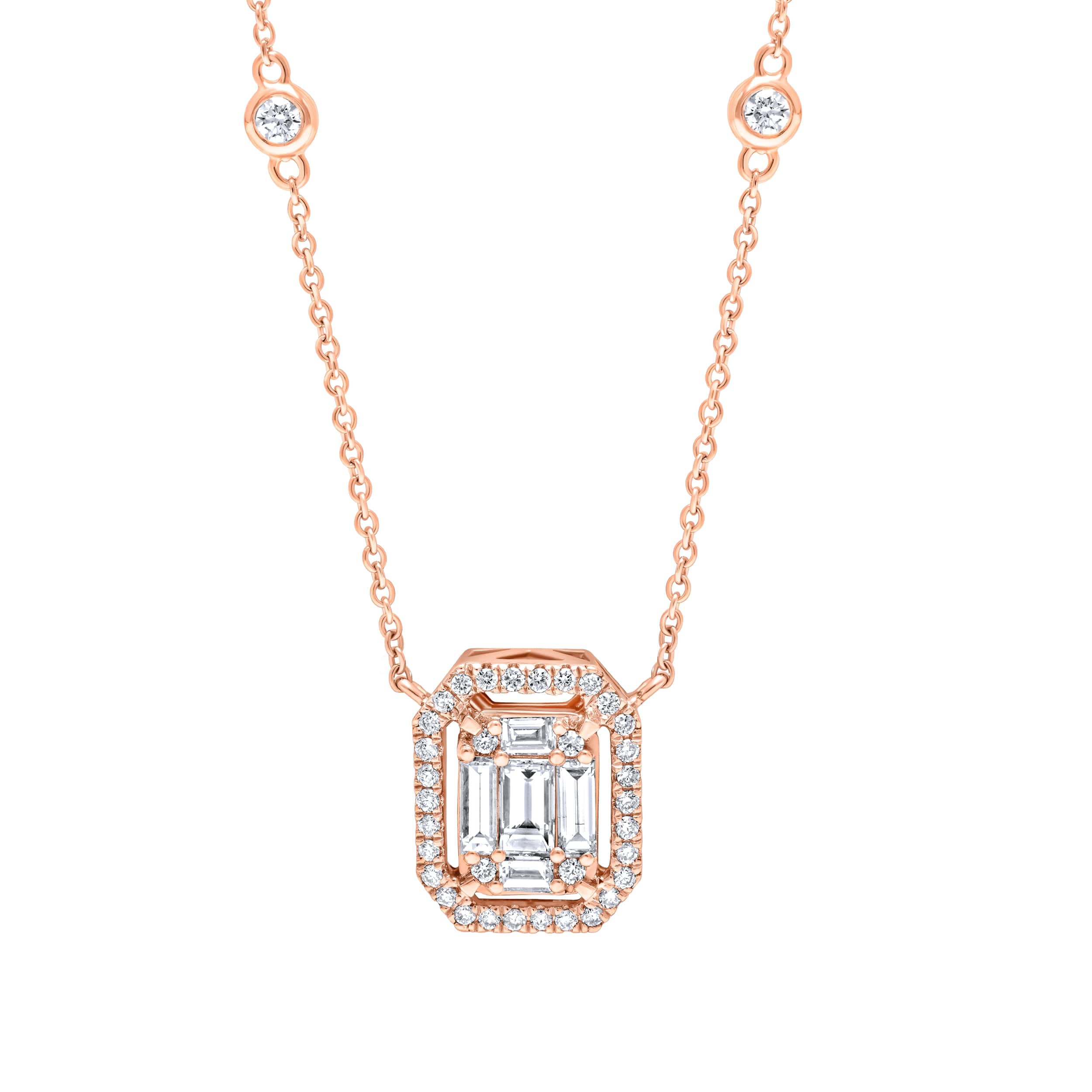 Prestige 18K Diamond Necklace "Baguette," a marvel of classic splendor