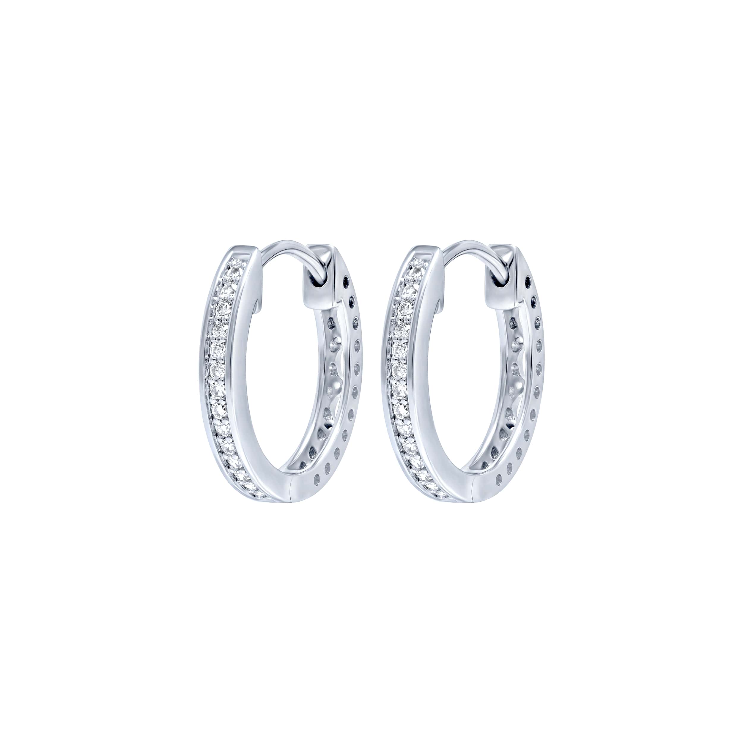 Classic Grace 18K Diamond Hoops Earrings