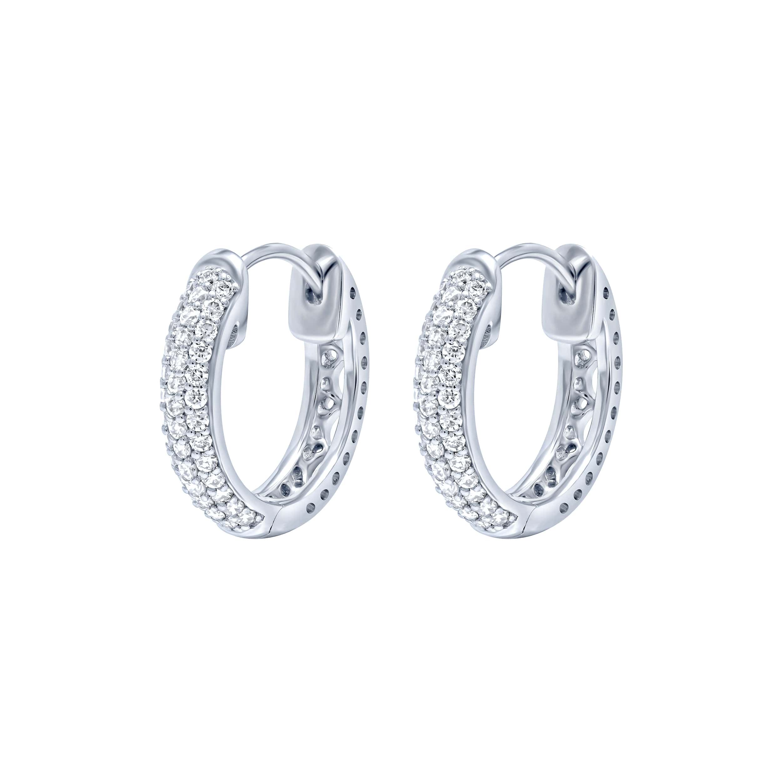 Refined Beauty 18K Diamond Hoops Earrings