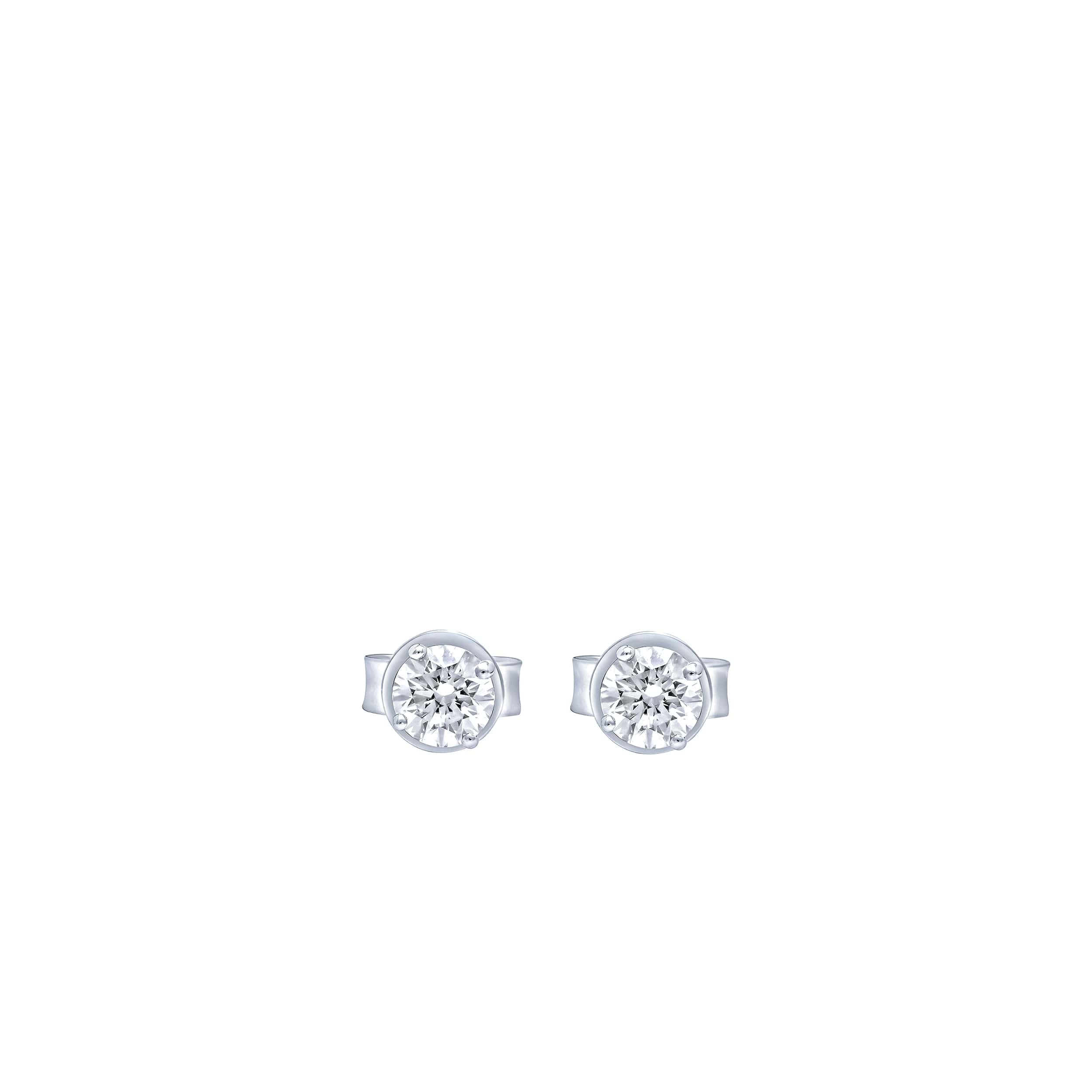 Elegant Radiance 18K Diamond Classic Solitaire Earrings