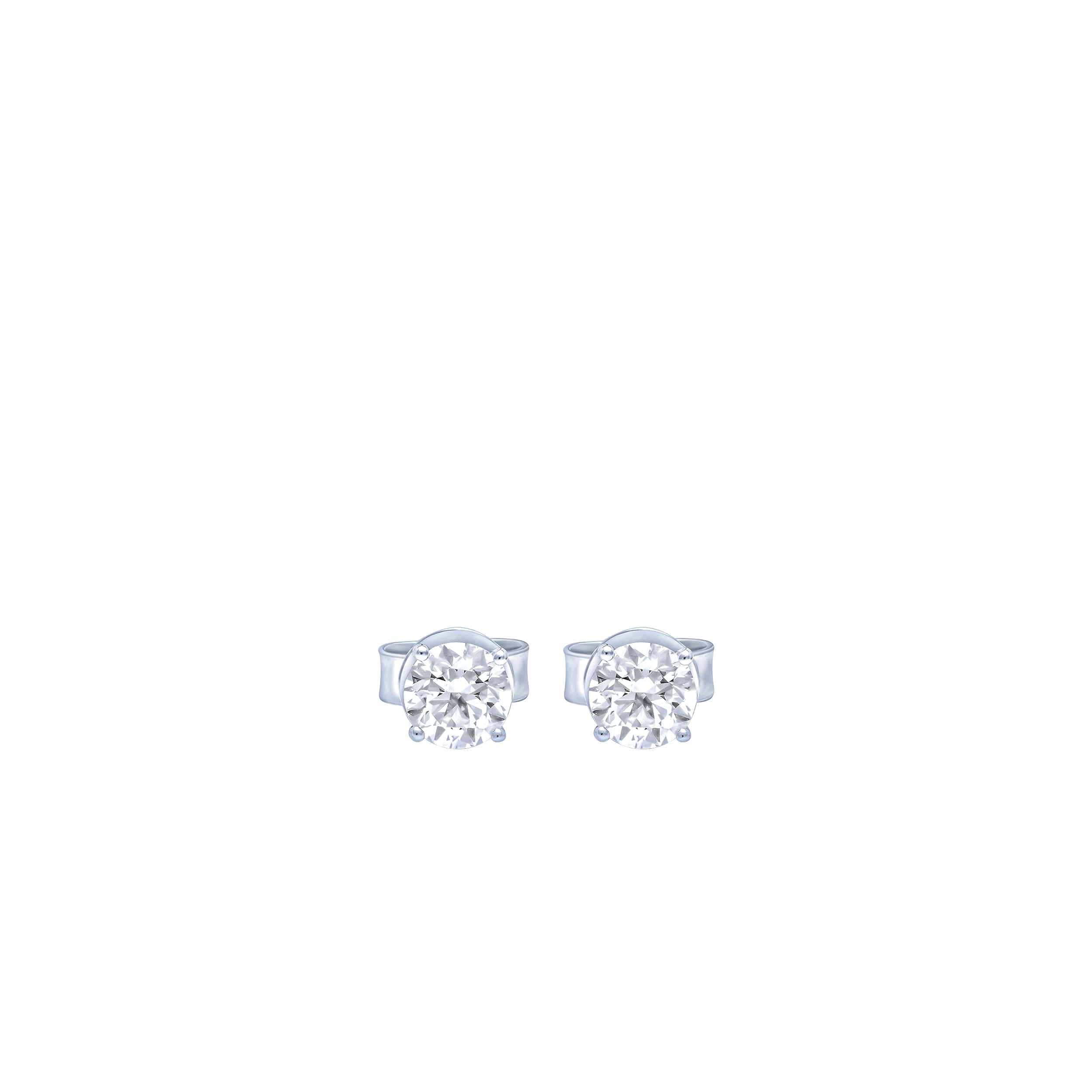 Refined Charm 18K Diamond Classic Solitaire Earrings